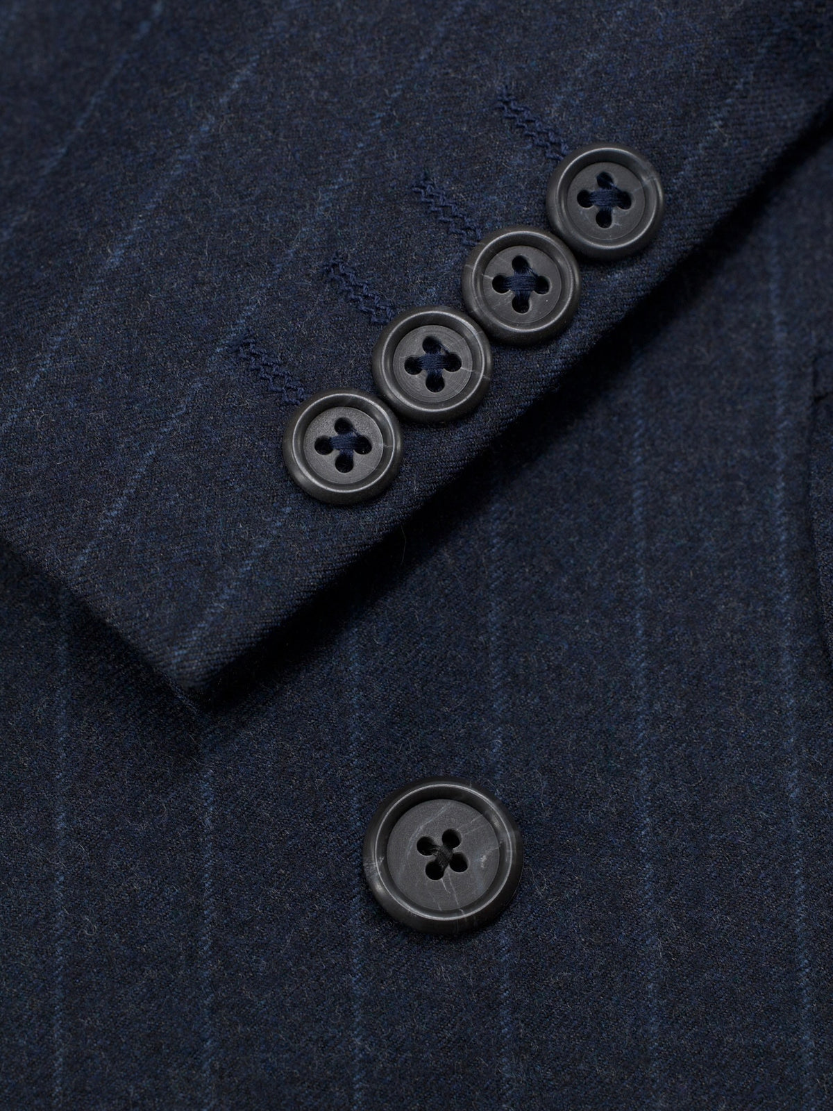 Ermenegildo Zegna Vintage Dark Blue Wool & Cashmere Double Breasted Pinstripe Suit