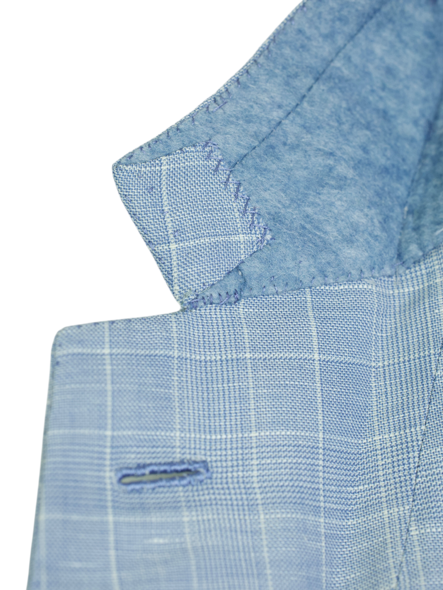 Brioni Ice Blue Wool & Linen Prince of Wales Colosseo Jacket