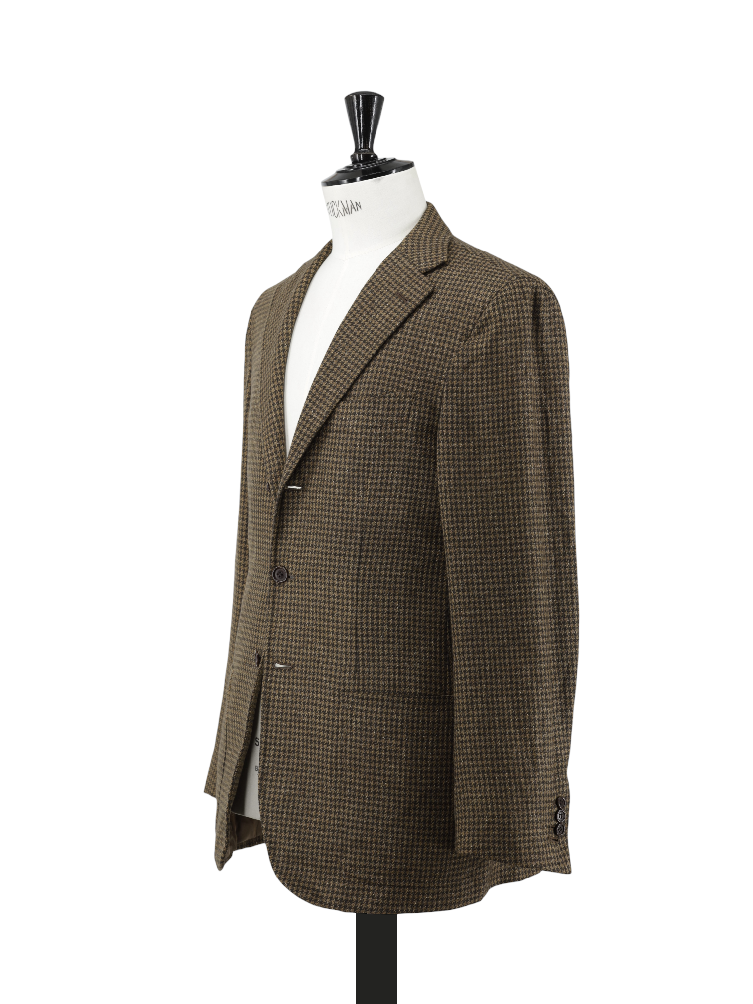 Kiton Golden Brown Pure-Wool Pied de Poule Jacket