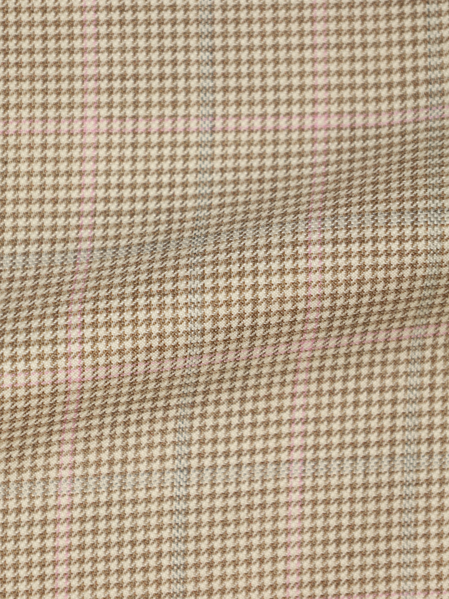 Brioni Taupe & Salmon Pink Fine-Wool Glenplaid Jacket