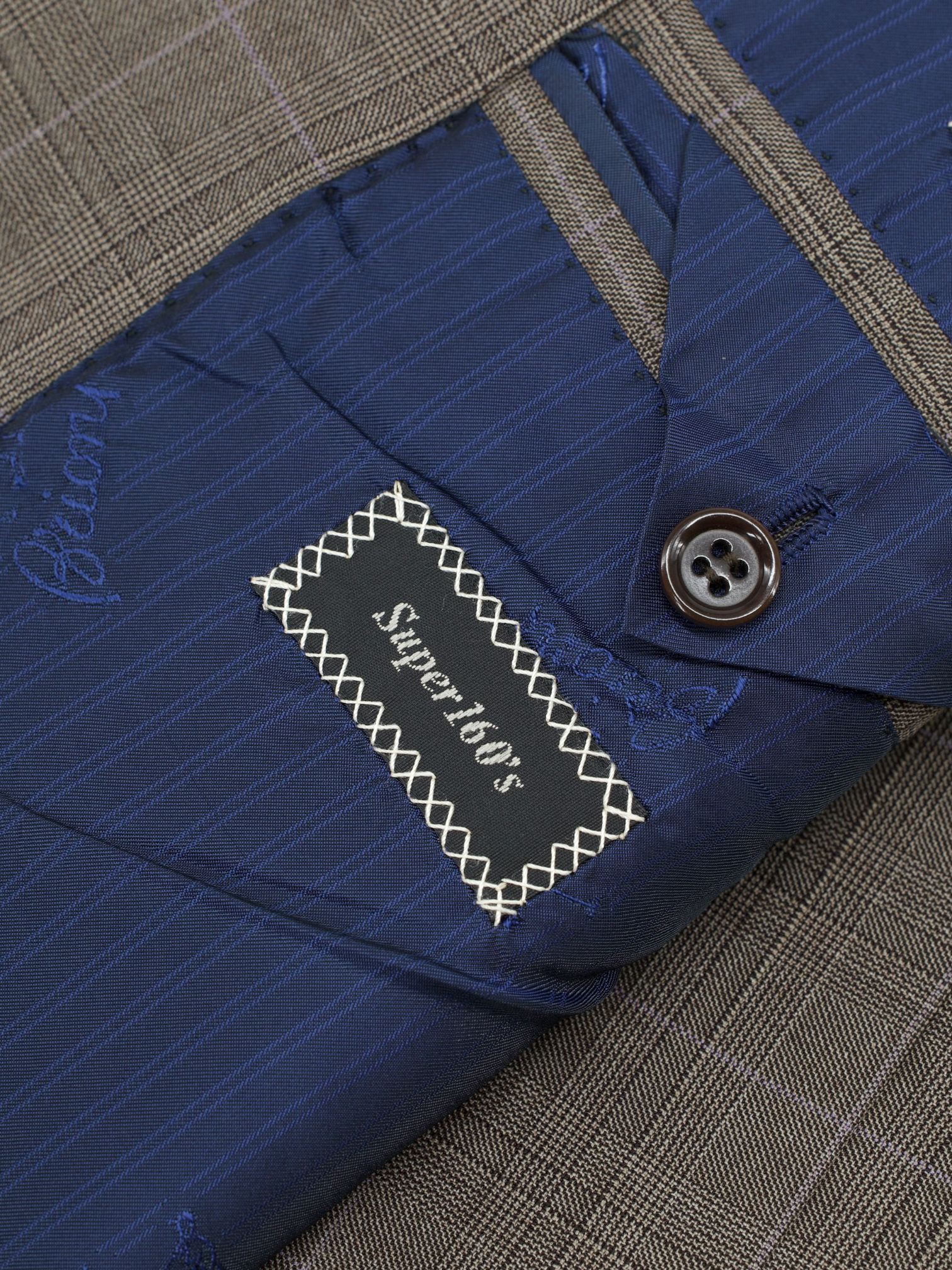 Brioni Taupe & Lavender Super 160's Prince of Wales Secolo Jacket