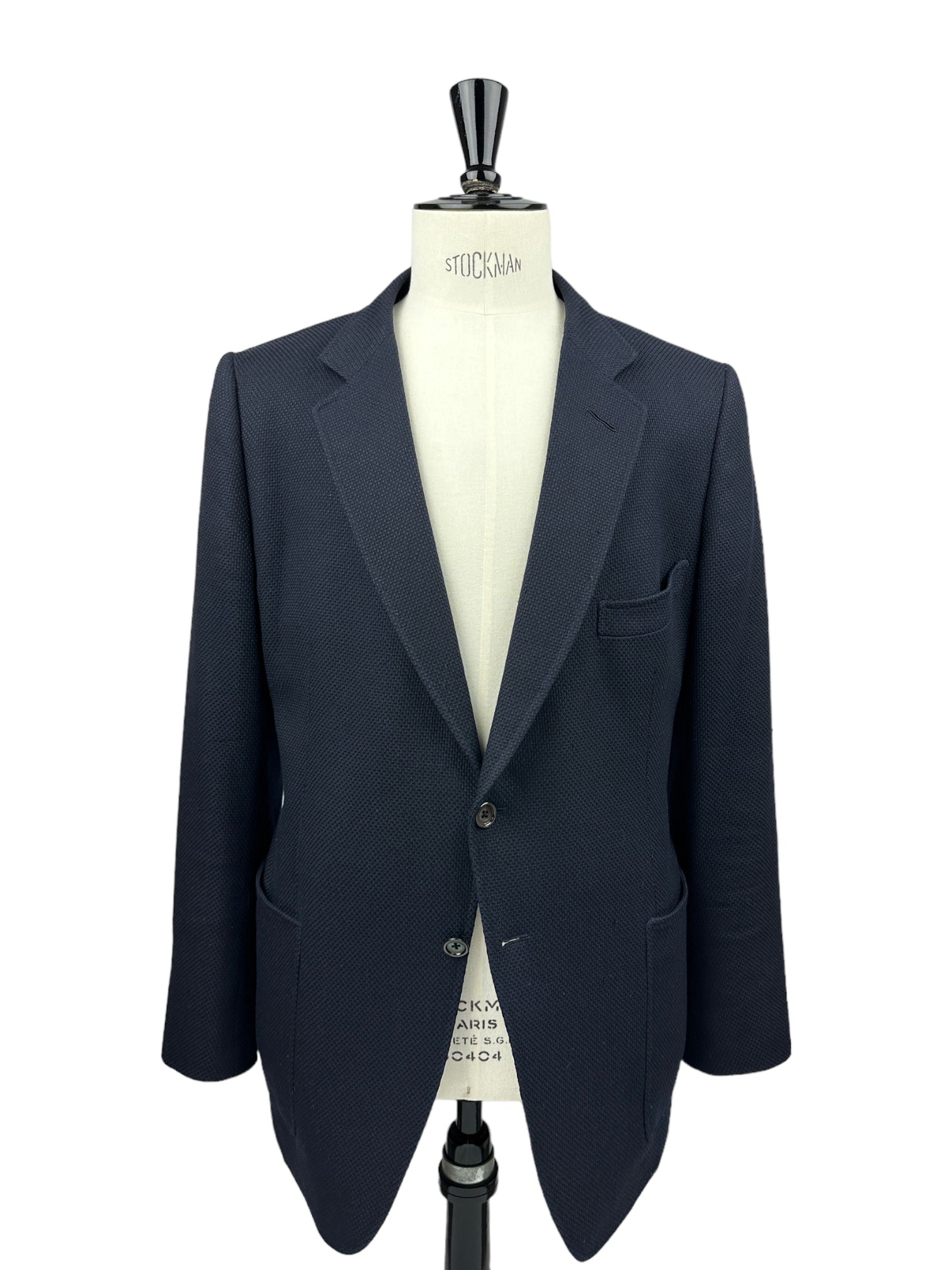 Tom Ford Navy Silk & Wool Hopsack Jacket