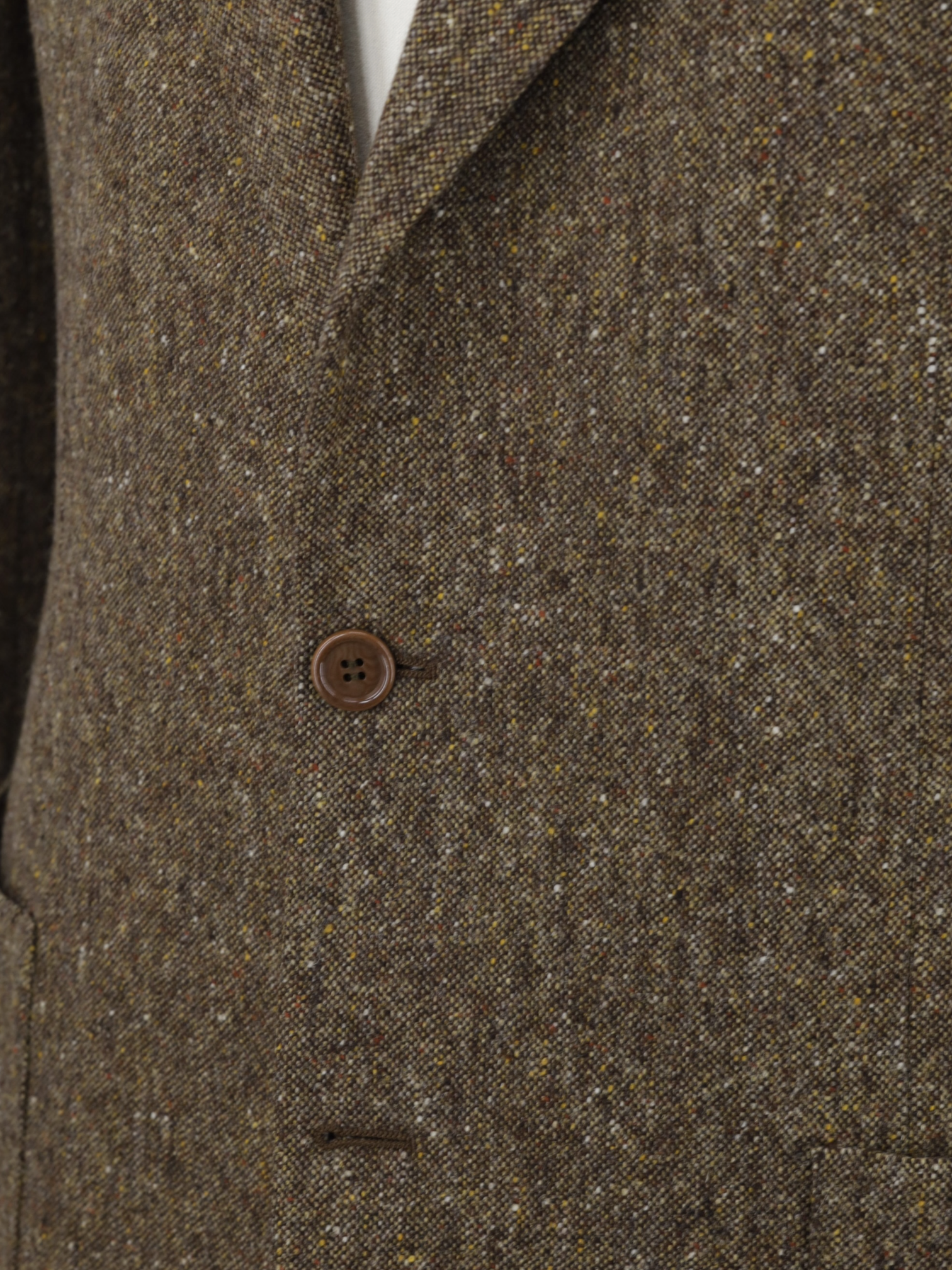 Isaia Brown Pure-Wool Speckled Donegal Country-Side Jacket