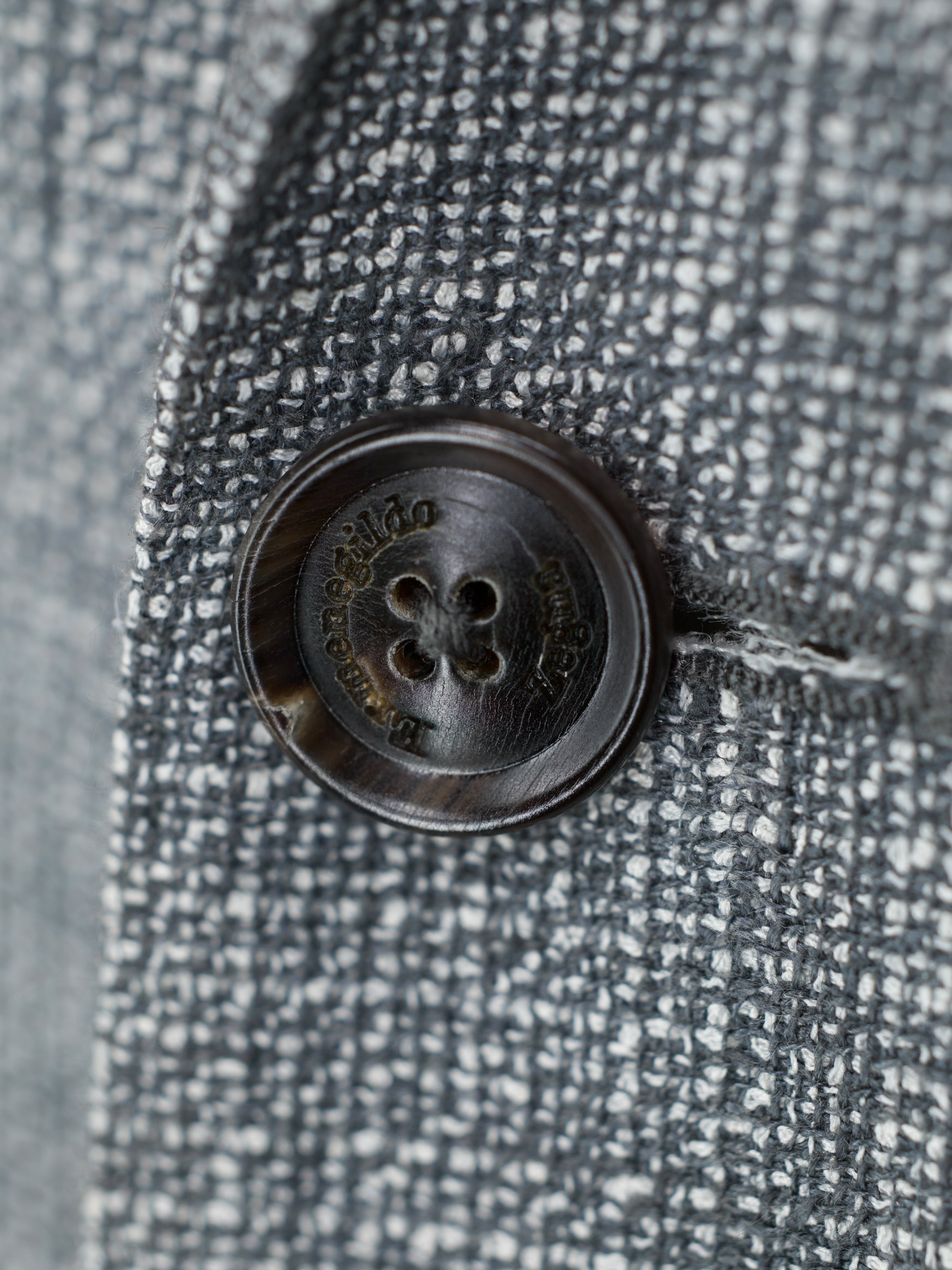 Ermenegildo Zegna Grey Linen, Silk & Stretch Micro-Pattern Jacket