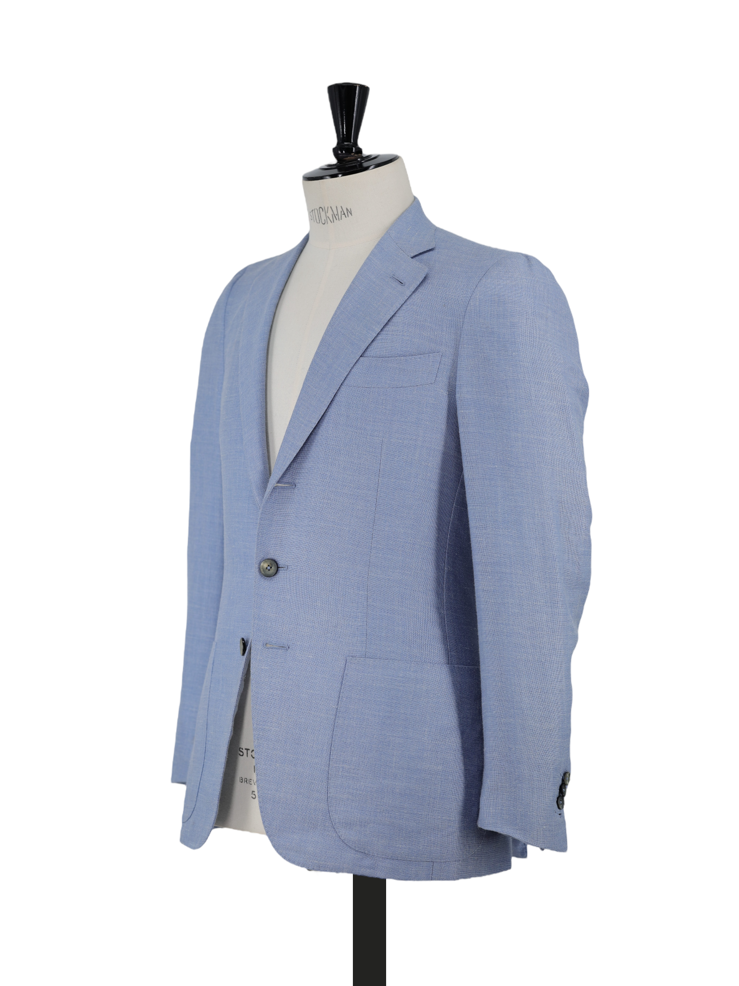 Isaia Light Blue Wool, Silk & Linen Melange Summer Jacket
