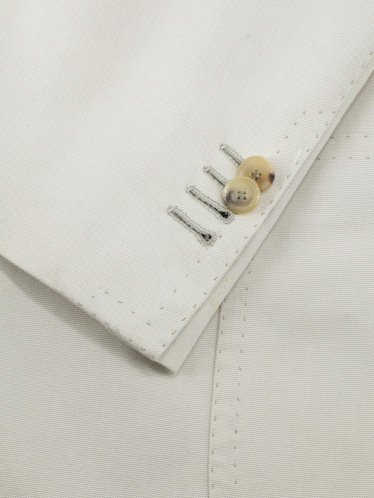 Cesare Attolini Ecru Pure-Cotton Pinpoint Sartorial Summer Suit