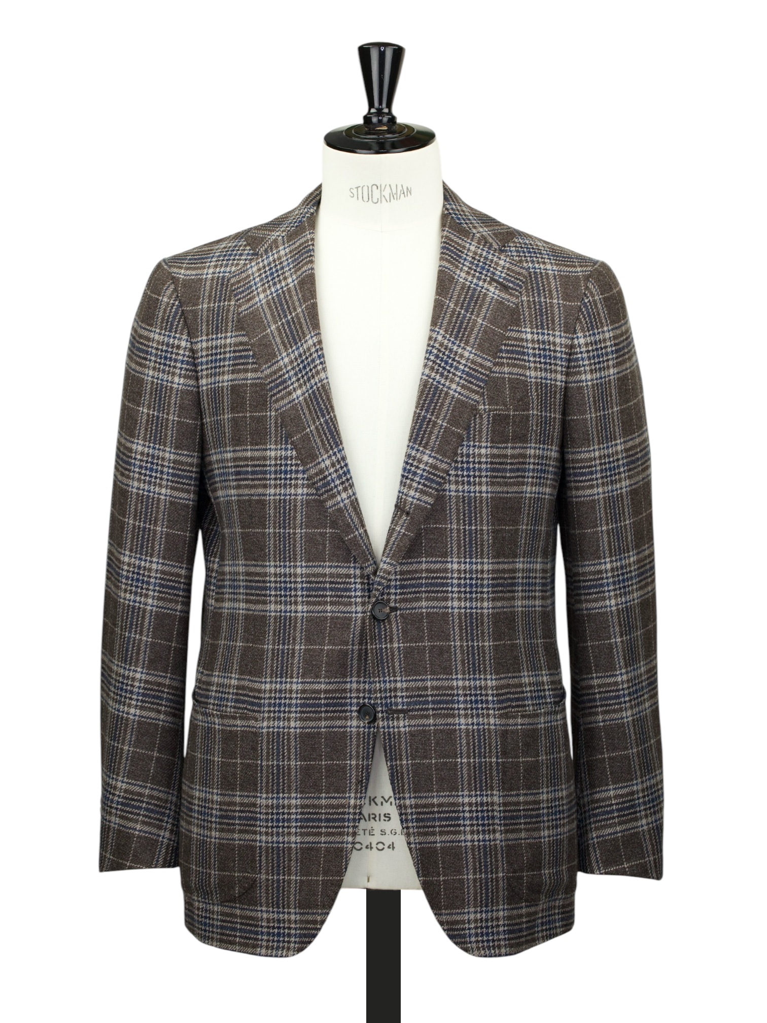 Cesare Attolini Brown & Petrol Pure Cashmere Tartan-Check Jacket