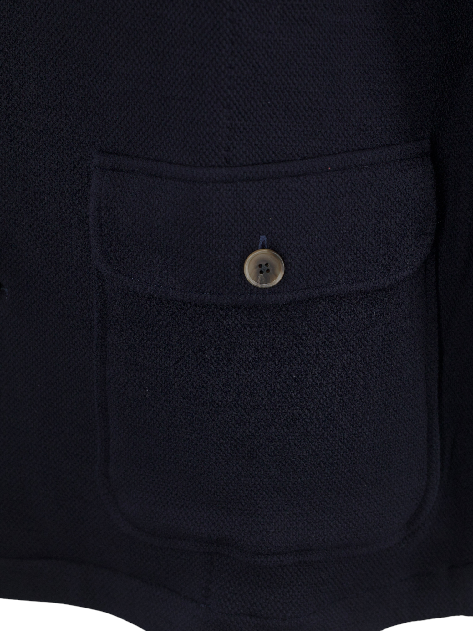 100 Hands Black Piqué-Knitted Wool Mandarin-Collar Traveller Jacket
