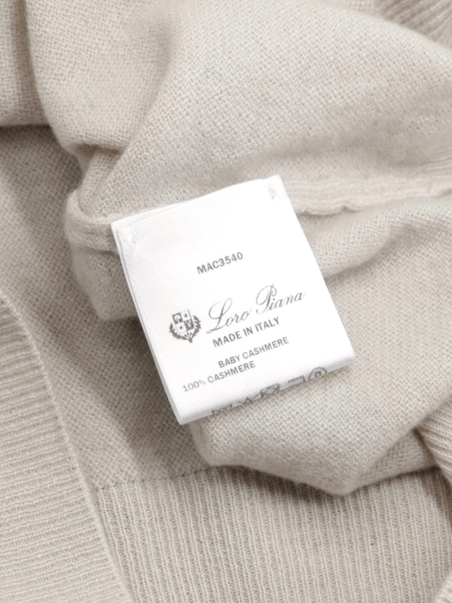 Loro Piana Beige Baby Cashmere Roundneck