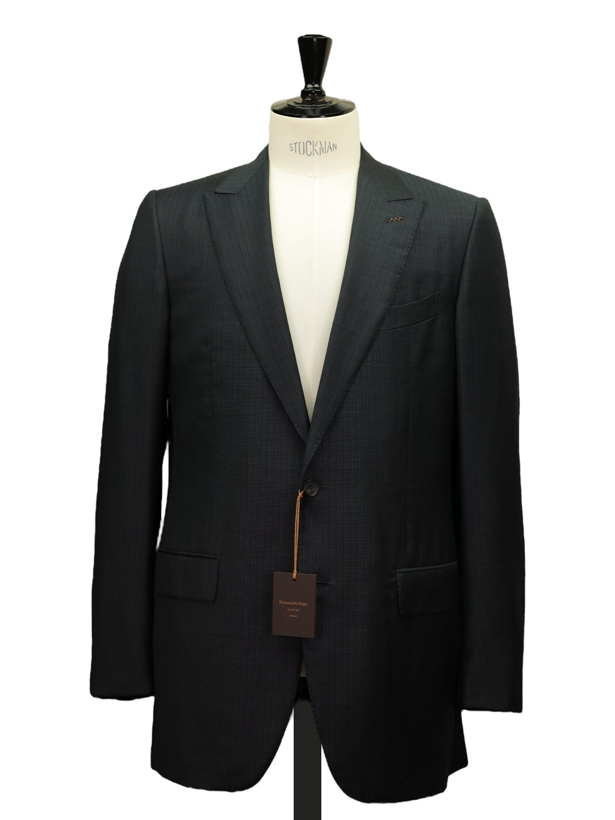 Ermenegildo Zegna Couture Dark Grey Handmade Wool & Silk Striped Suit