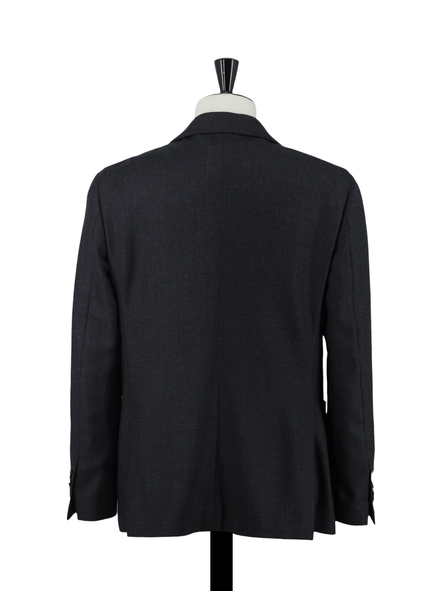 Lardini Dark Grey Pure-Wool Shadow-Check Jacket
