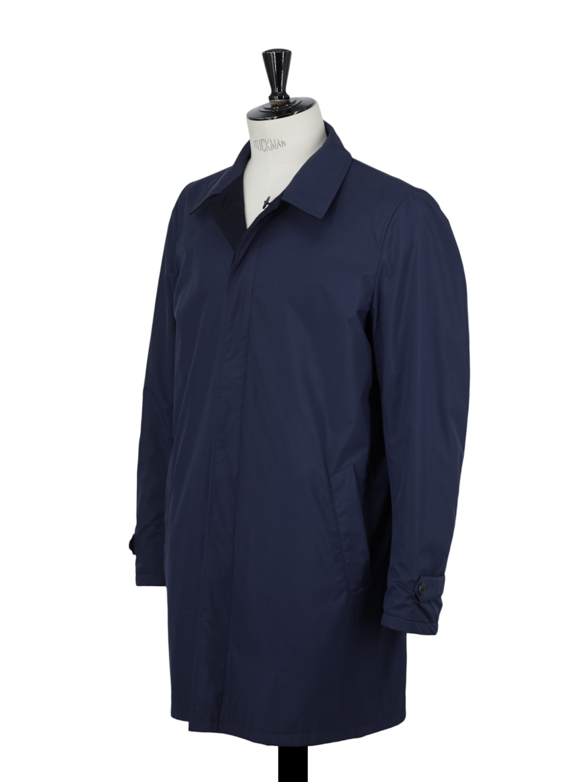 Canali Dark Blue Reversible Storm System Wool & Softshell Carcoat