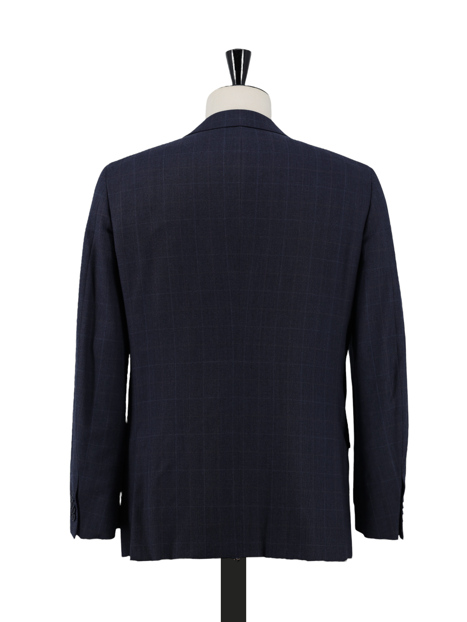 Ermenegildo Zegna Dark Blue Wool & Silk Windowpane Milano Easy Suit