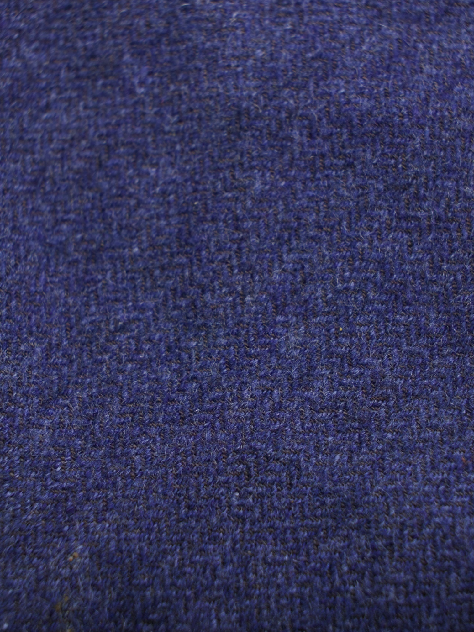 Kiton 5-Fold Denim Blue Handrolled Cashmere, Wool & Silk Zigzag Pattern Tie