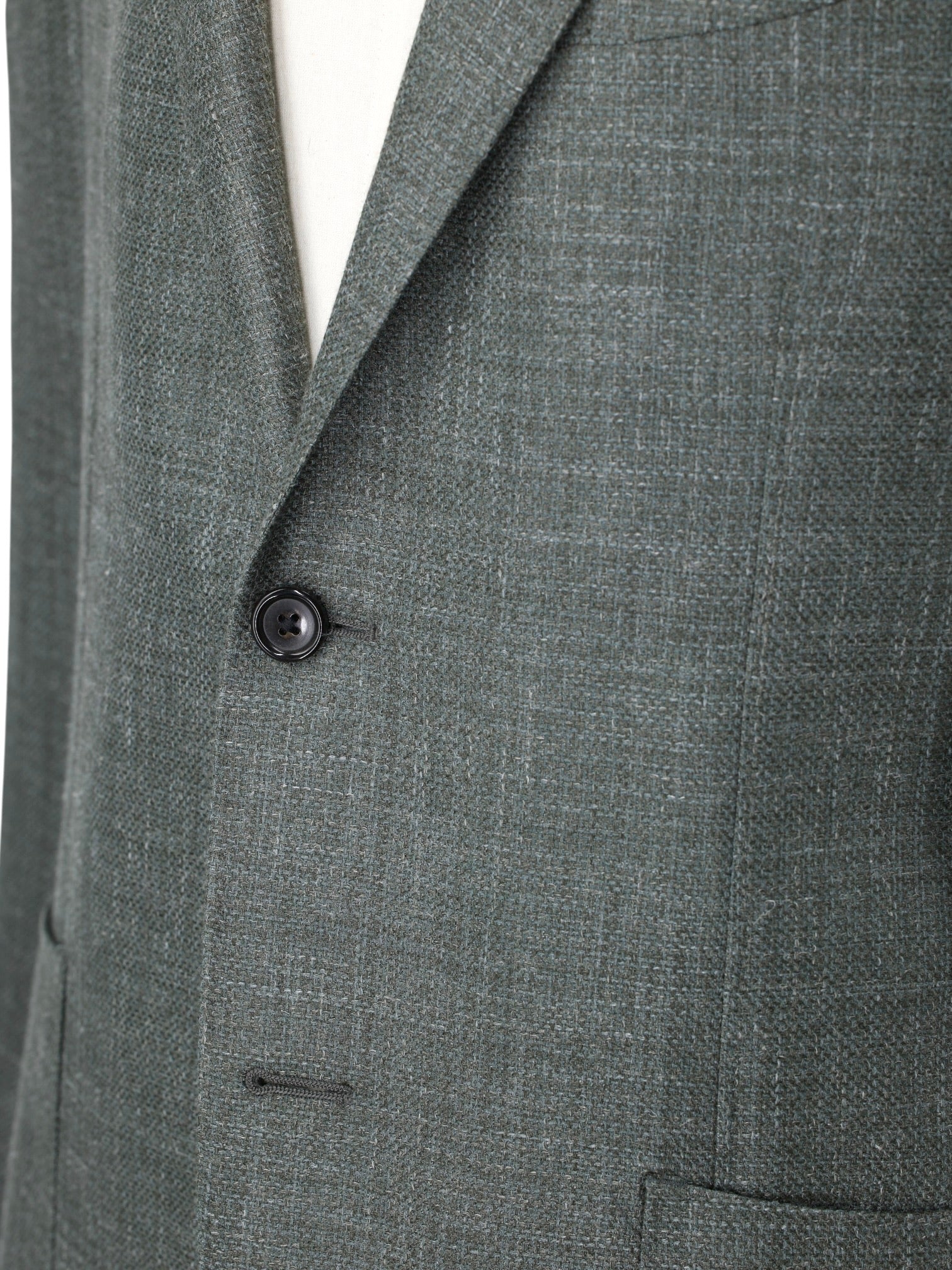 Corneliani Green Wool, Silk & Linen Basketweave "Sartoria Light "Jacket