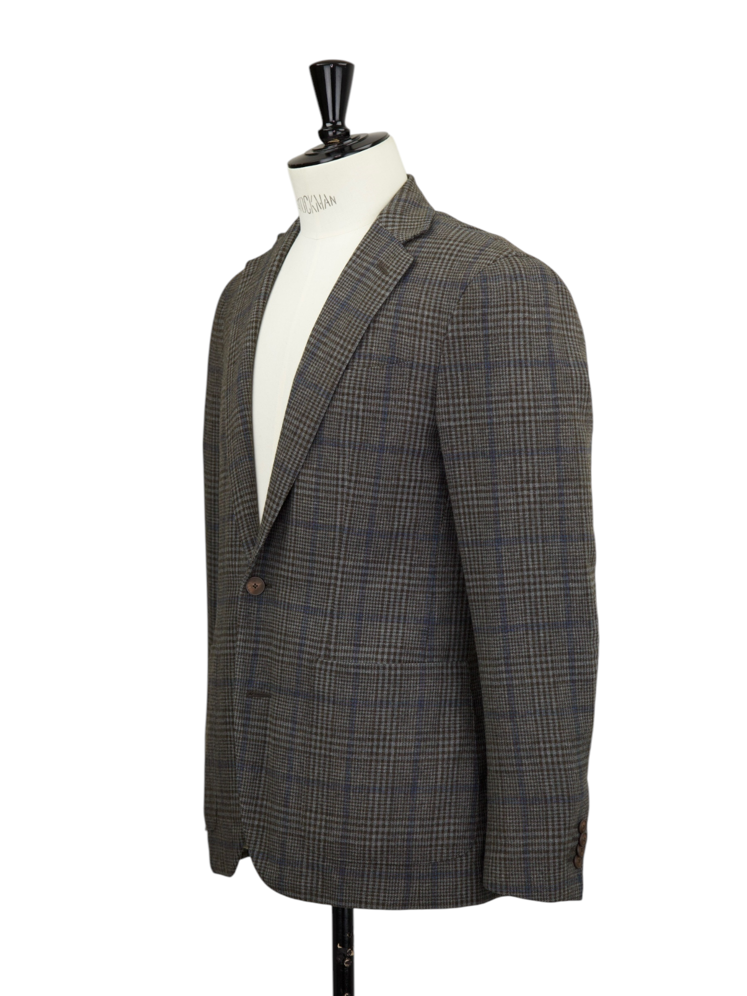 Caruso Grey & Blue Wool & Cashmere Windowpane Jacket
