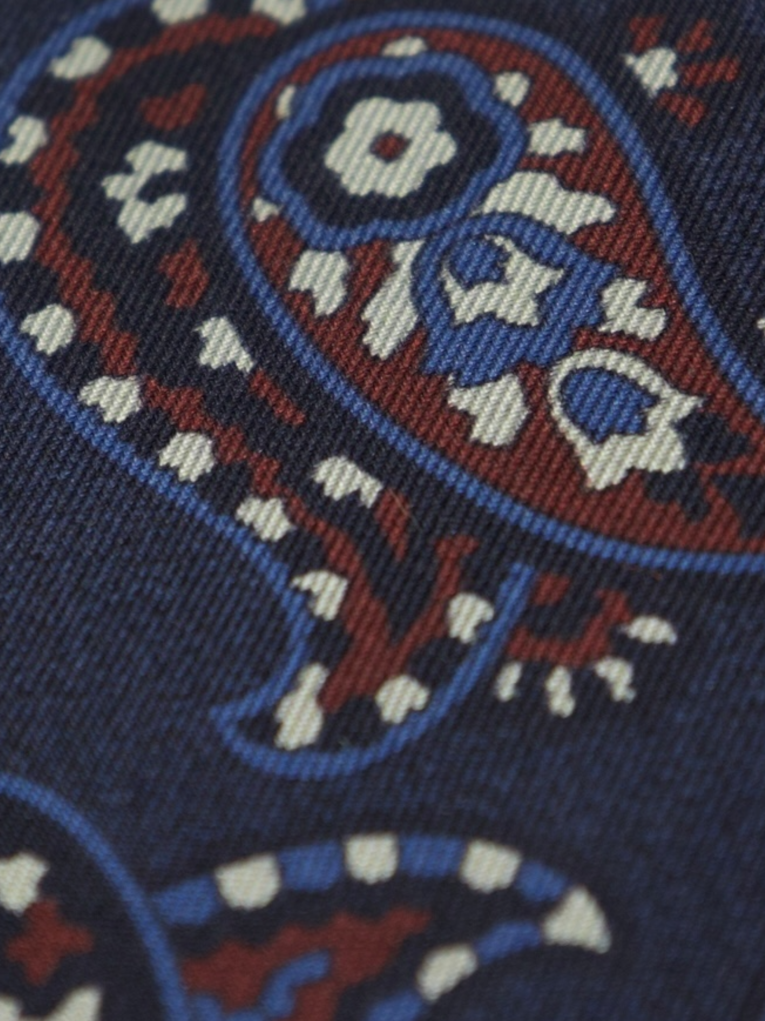 Loro Piana Navy Paisley Silk Tie