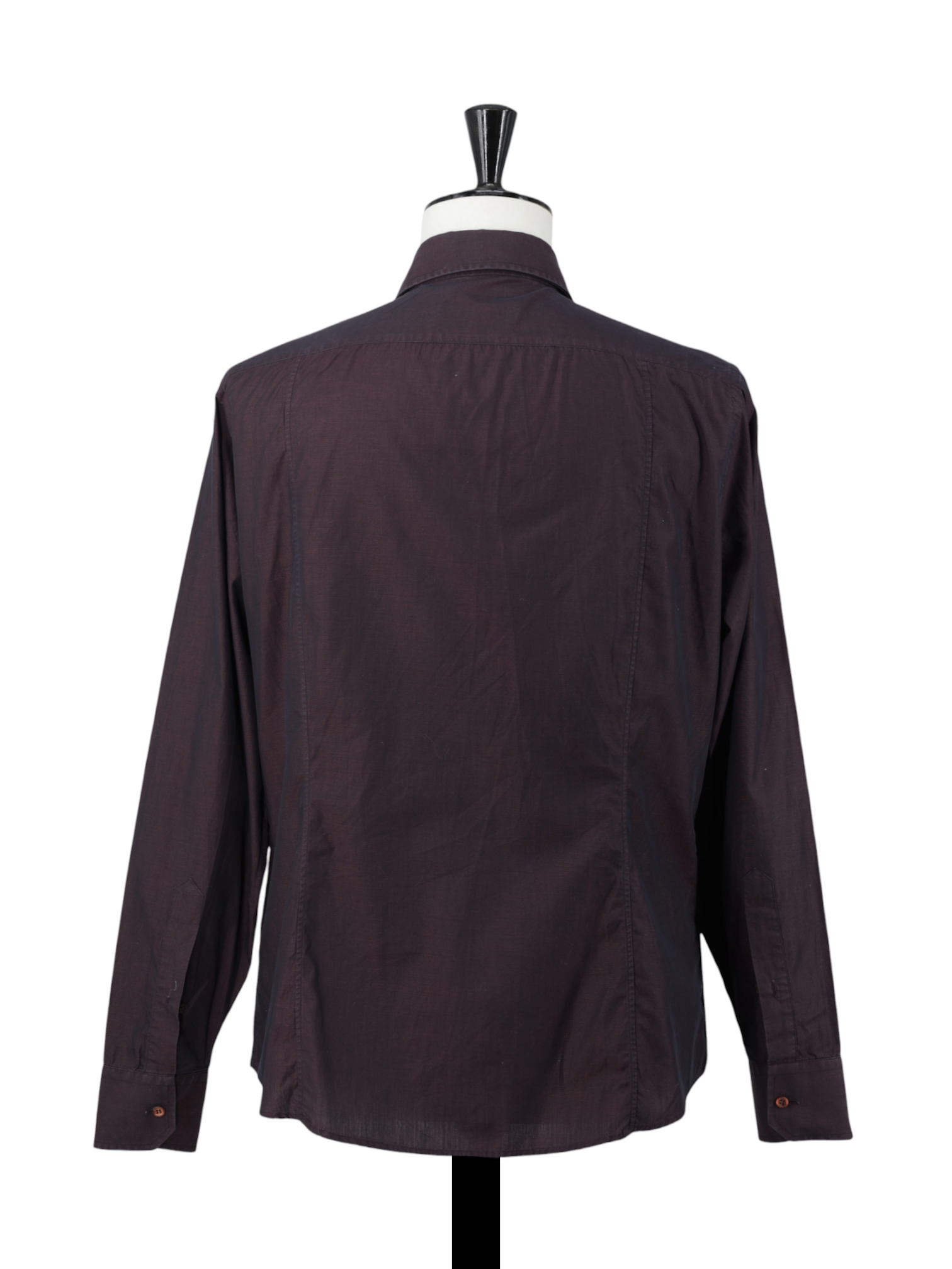Gucci by Tom Ford Maroon Iridescent-Cotton Vintage Dress Shirt