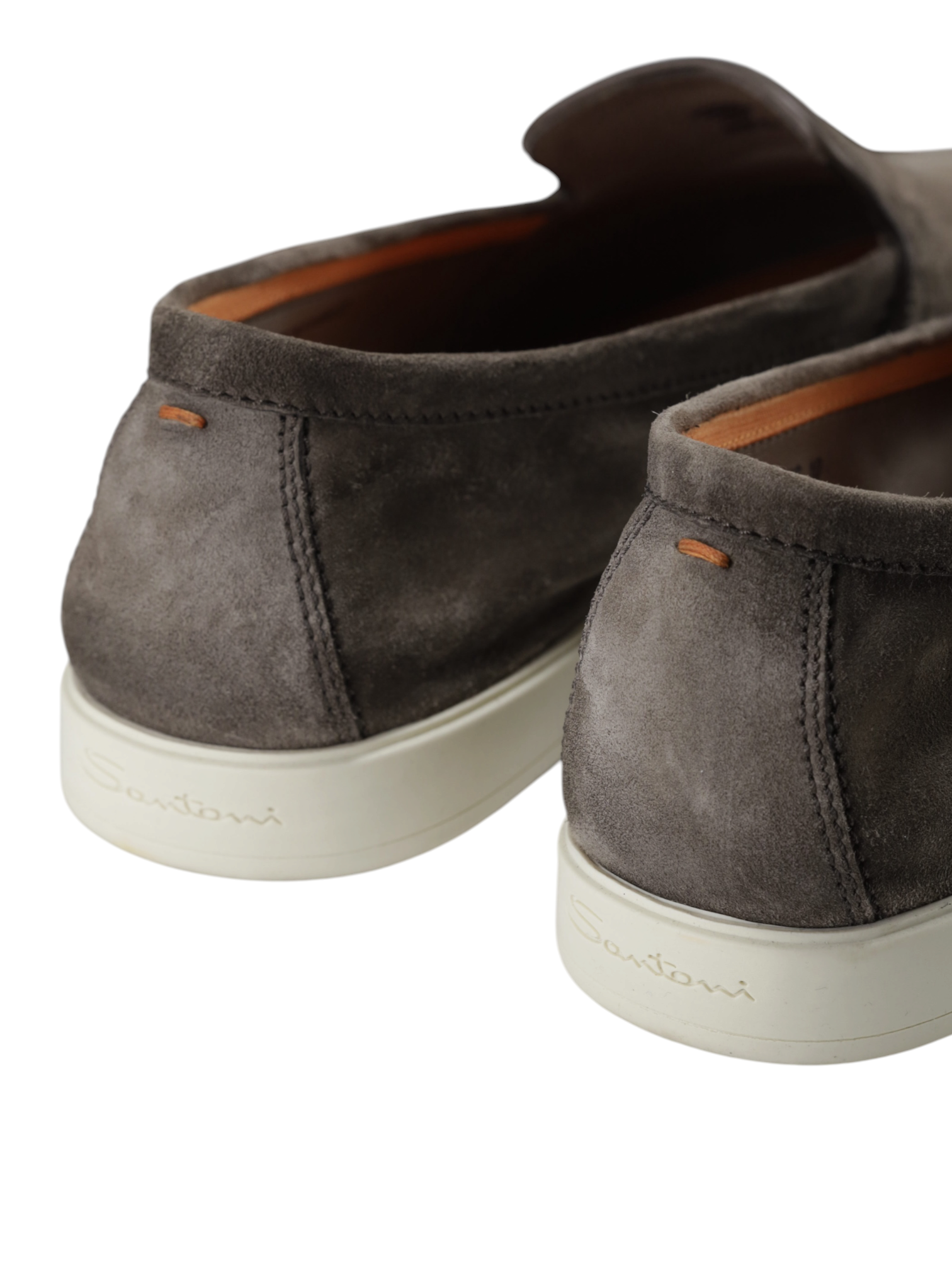 Santoni Greige Suede Malibu Loafer
