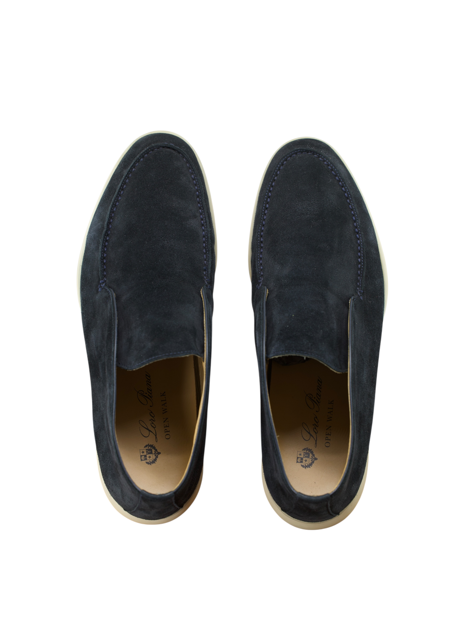Loro Piana Navy Suede Open Walk Ankle Boots