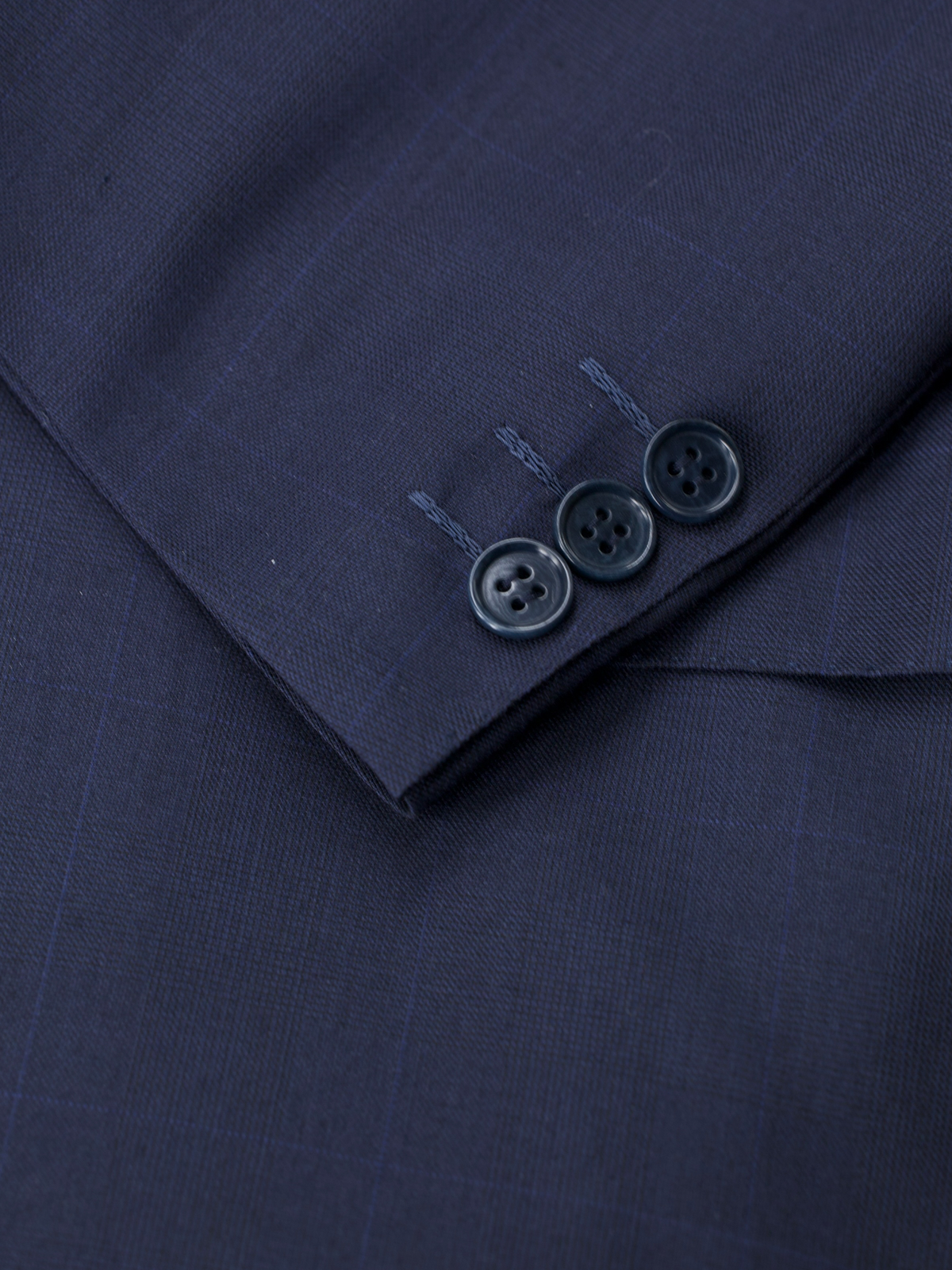 Canali Navy Fine-Wool Shadow-Check Vintage Milanese-Style Suit