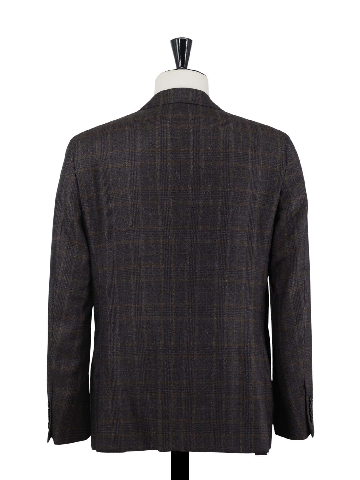 Caruso Castagne Brown Fine-Wool Prince of Wales Jacket