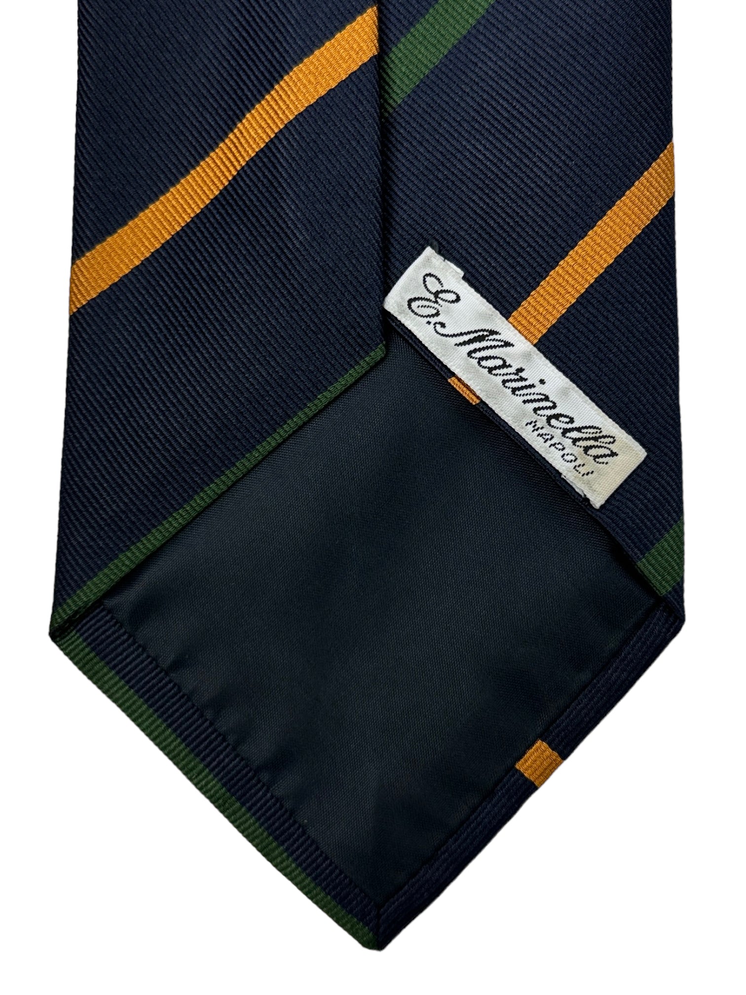 E.Marinella Navy Orange and Green Club Tie
