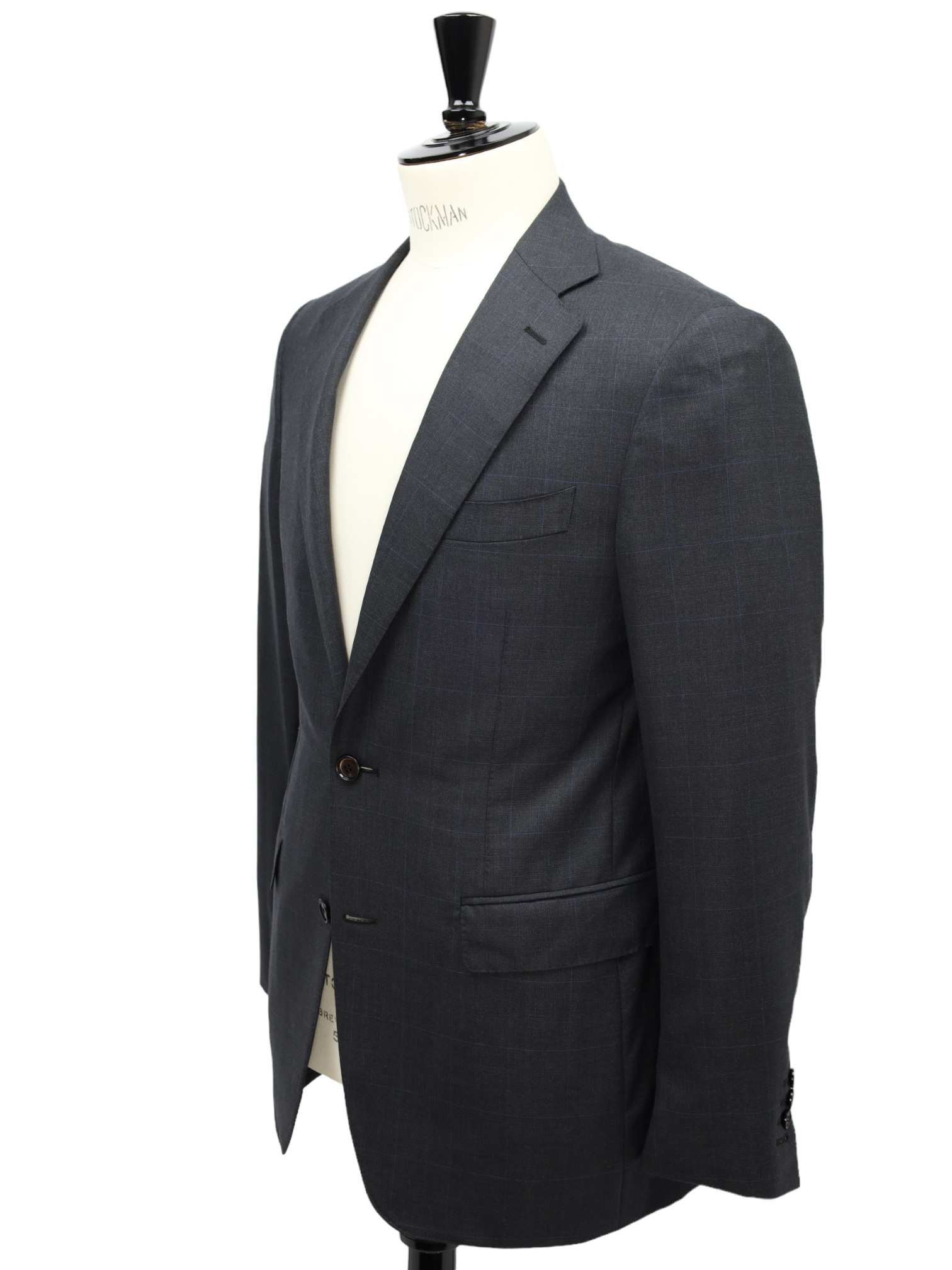 Canali Grey Super 160's Windowpane Suit + Extra Trousers