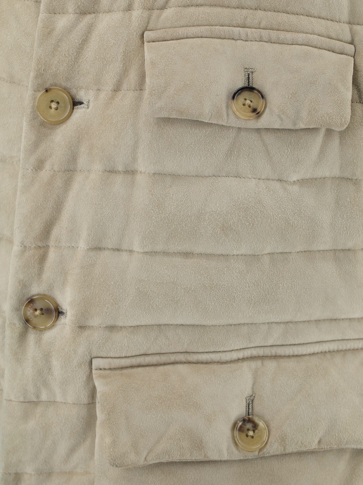 Ralph Lauren Purple Label Light Brown Goat-Suede Padded Vest