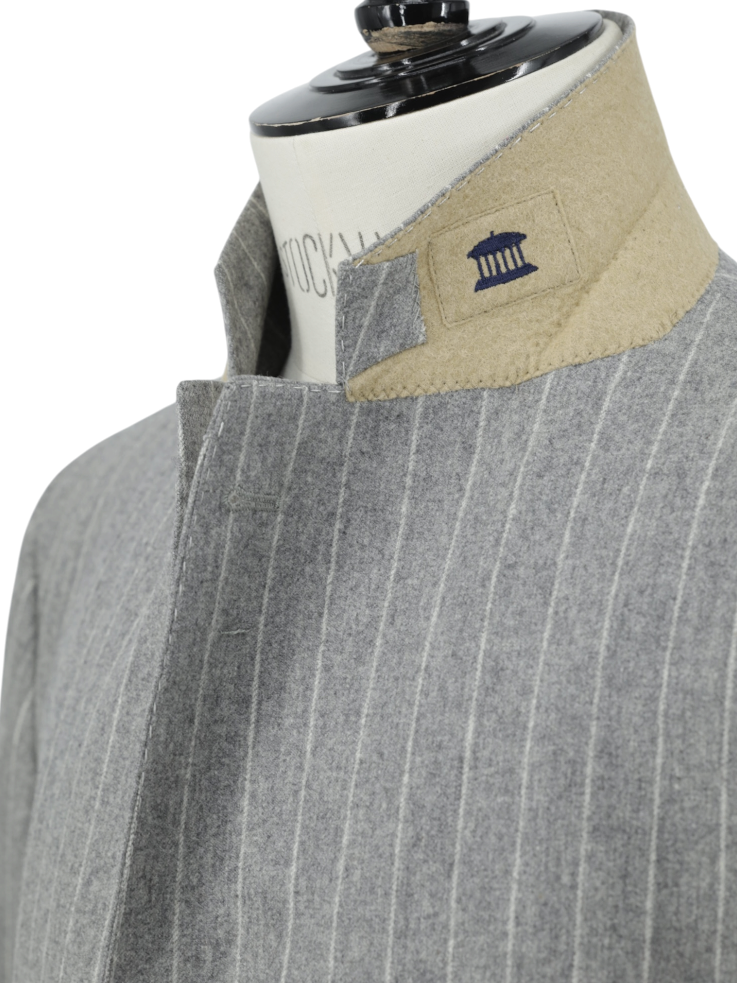 Brunello Cucinelli Grey Wool & Cashmere Elbow-Patch Pinstripe Jacket
