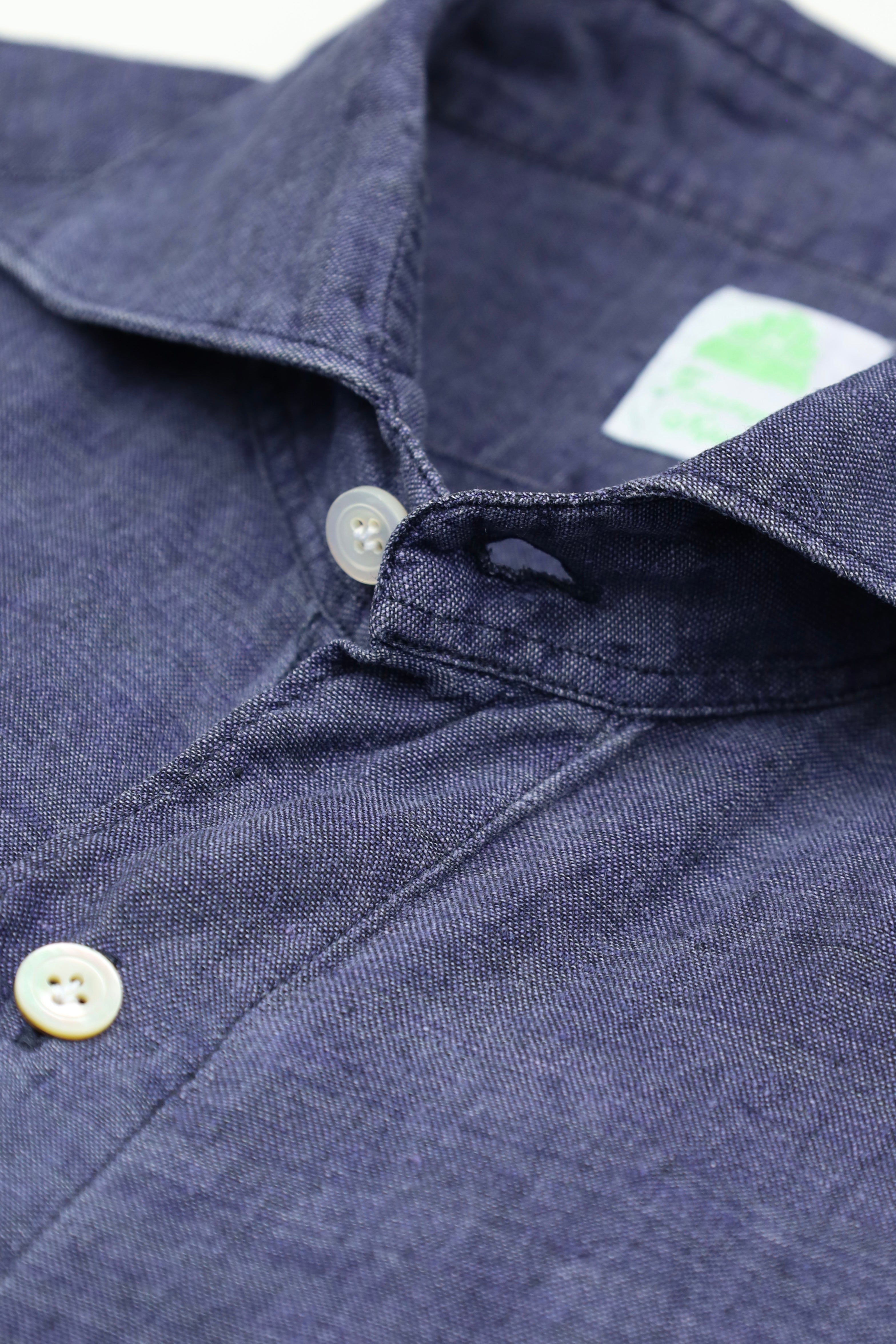 Finamore Stone Grey Linen Shirt
