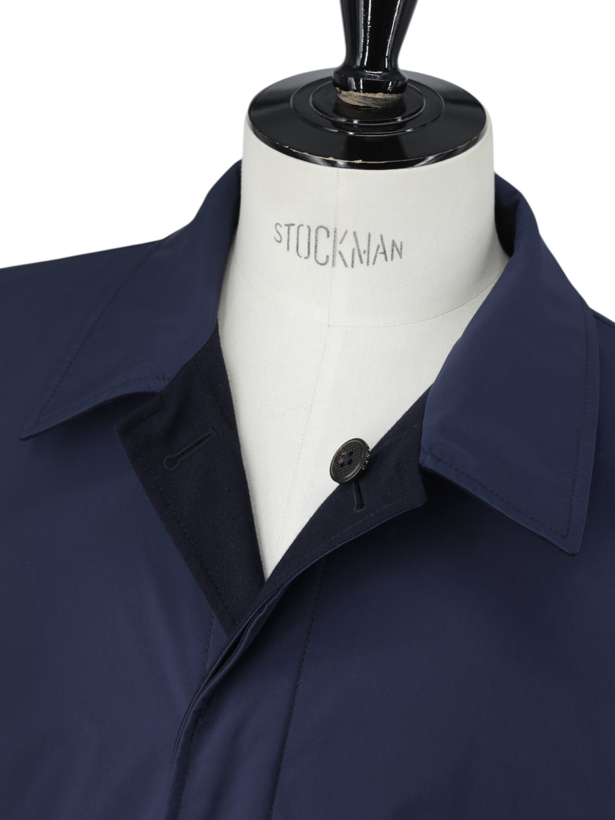 Canali Dark Blue Reversible Storm System Wool & Softshell Carcoat