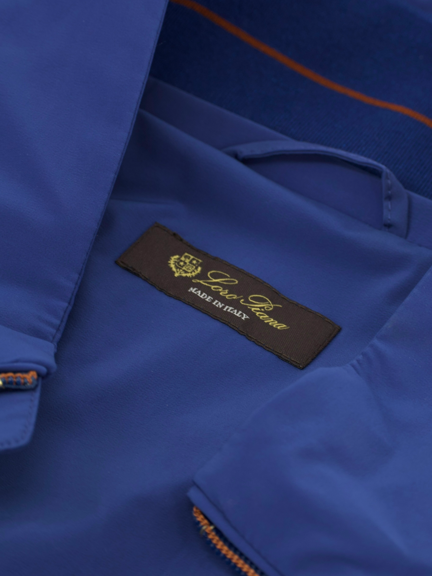 Loro Piana Cobalt Blue Rain System Windbreaker