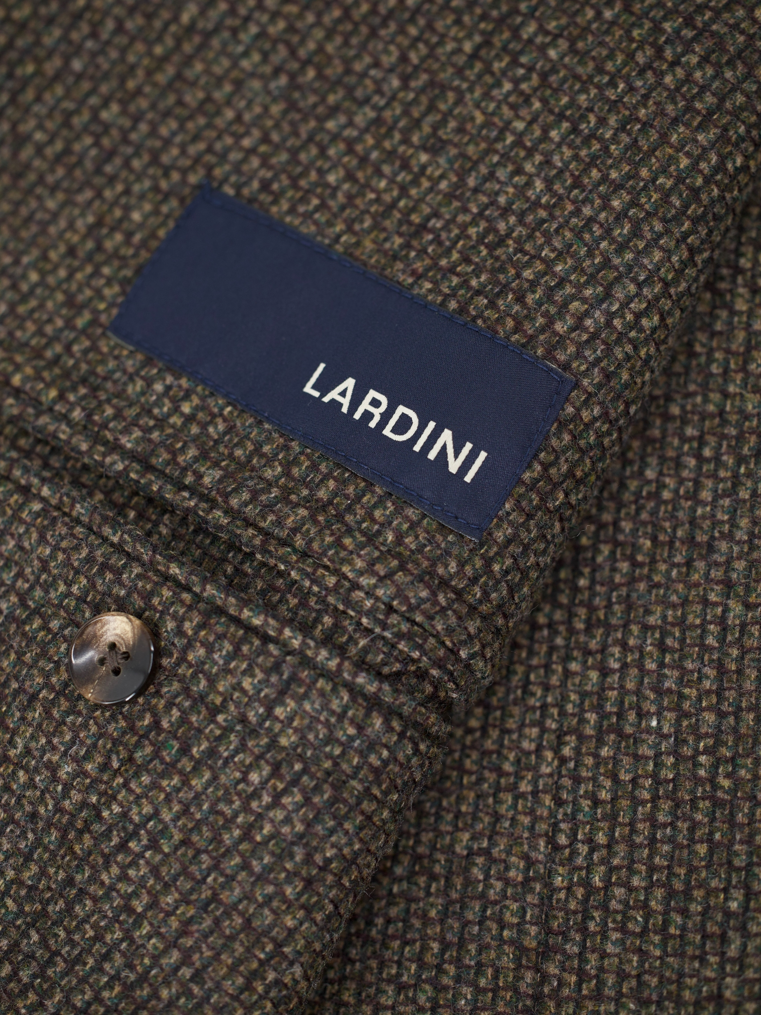 Lardini Brown Wool "Tessuto Exclusivo" Bicolor Micro-Pattern Jacket
