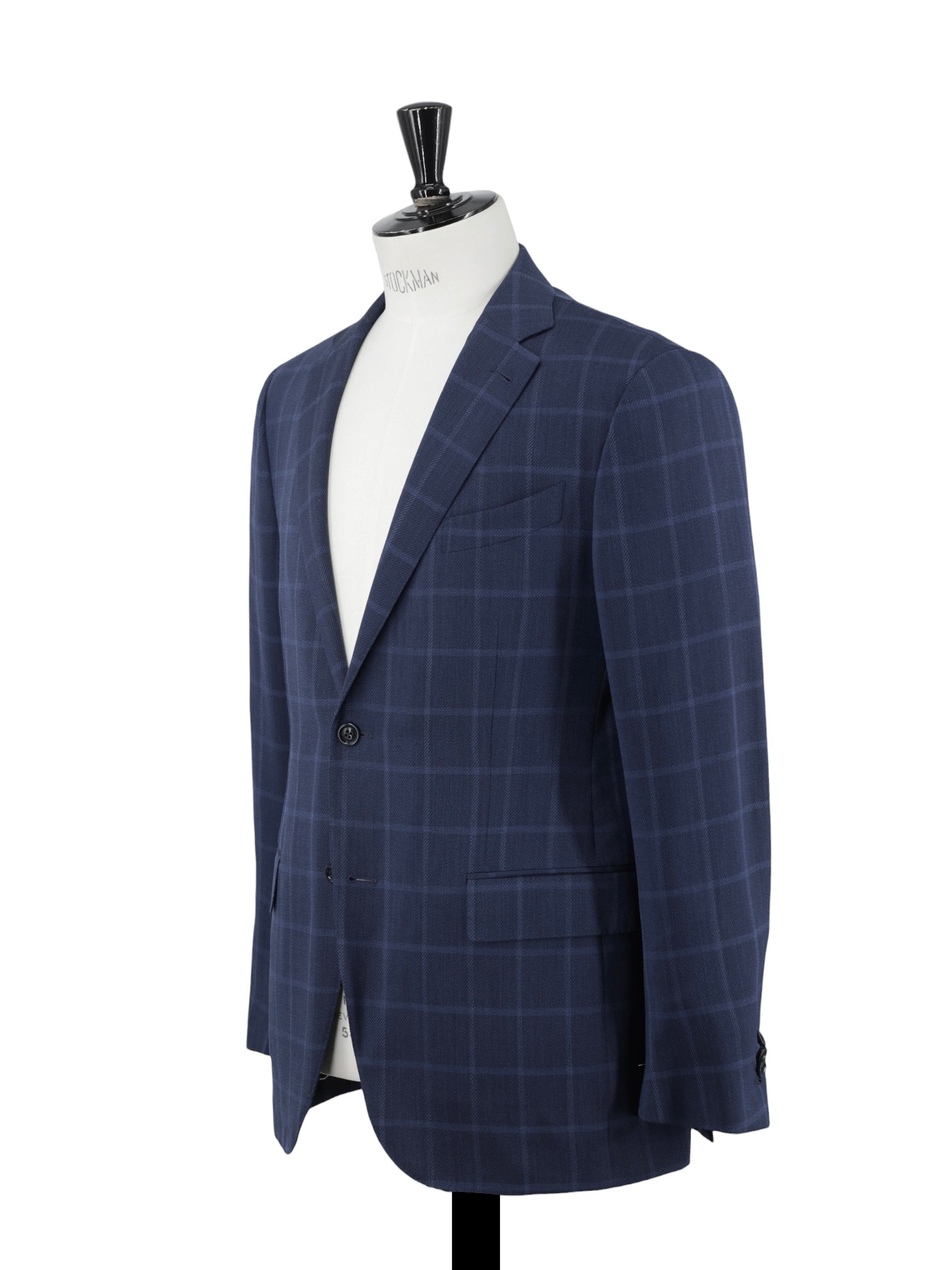 Ermenegildo Zegna Royal Blue Lightweight-Wool Windowpane Milano Easy Jacket