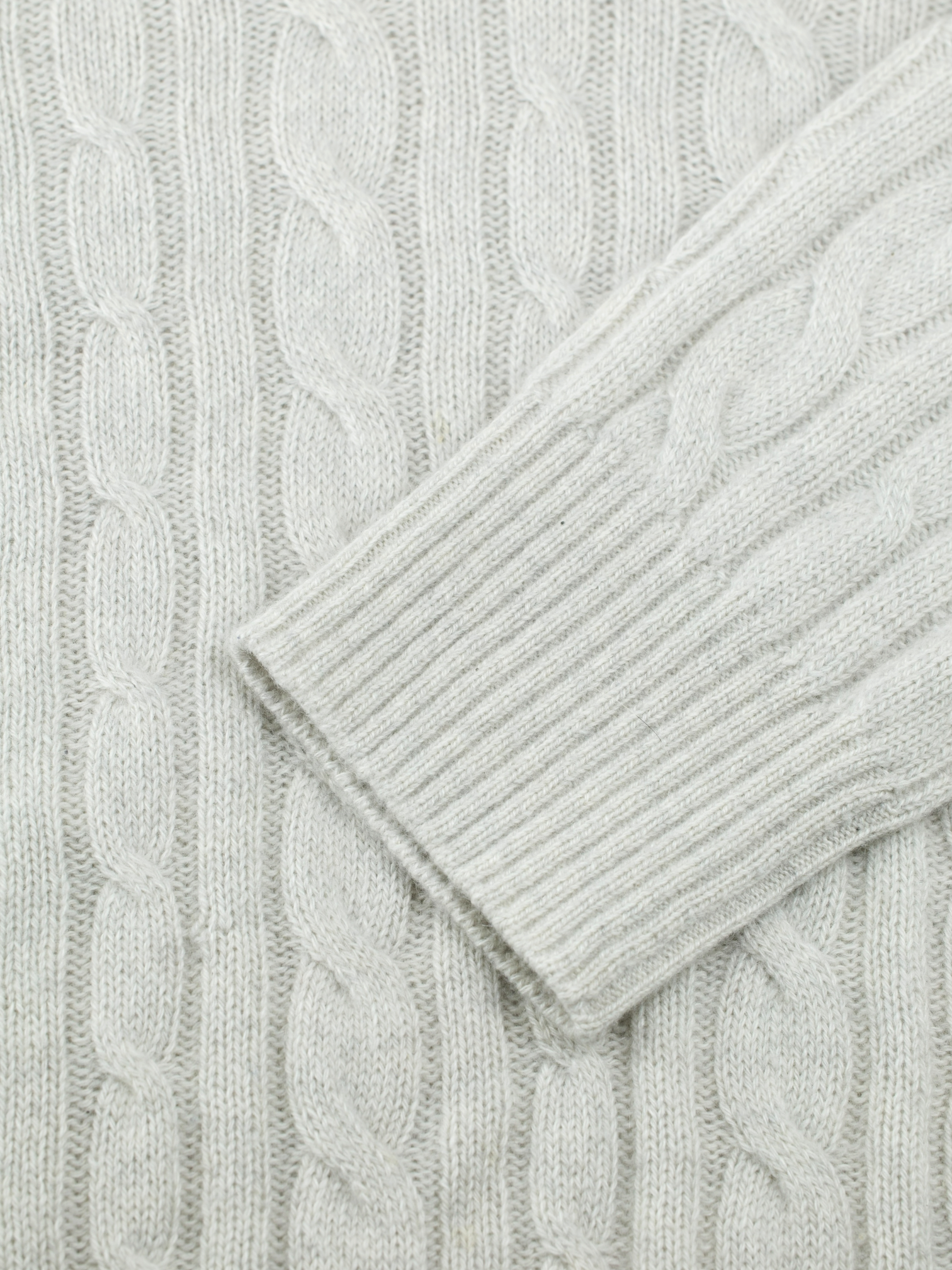 Loro Piana Oatmeal Baby Cashmere Half-Zip Cable-Knit Treccia Jumper