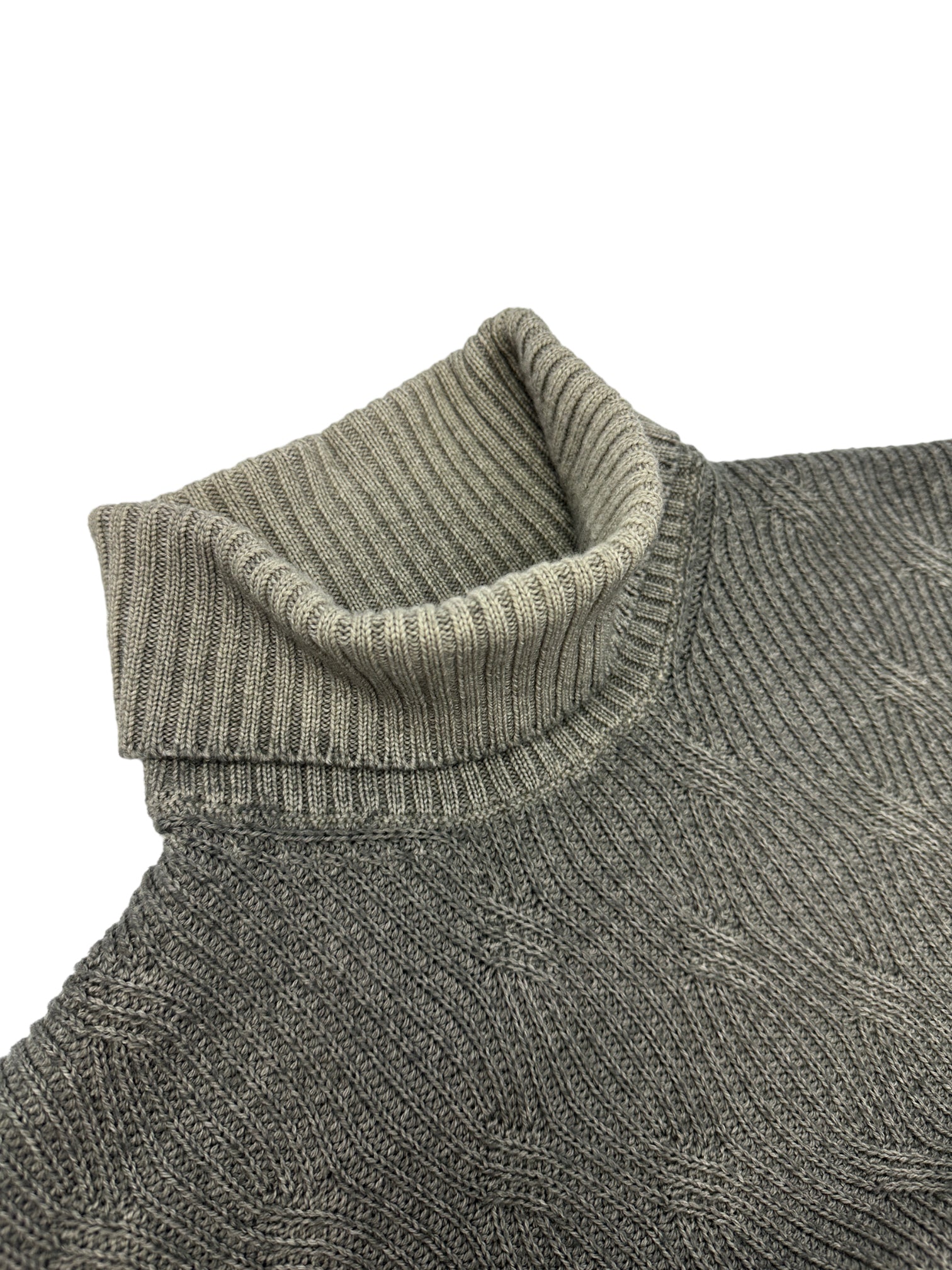 Corneliani Green Cable Turtleneck