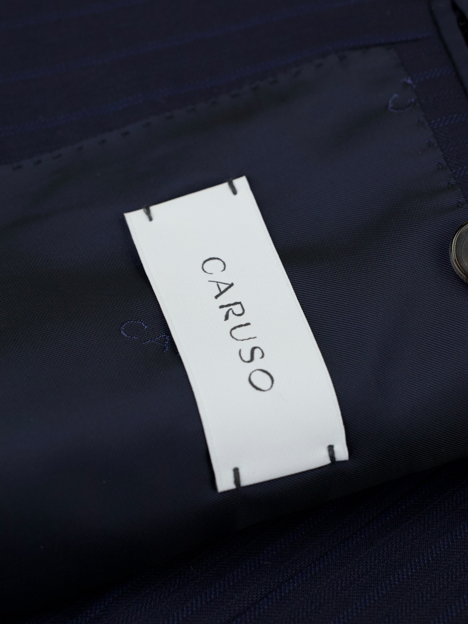 Caruso Navy Super 150's "Winter Australis" Pinstripe Boheme Suit + Extra Trousers