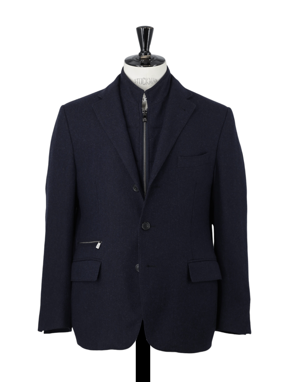 Corneliani ID Dark Blue Wool & Cashmere Milestone Fall Vespa Jacket