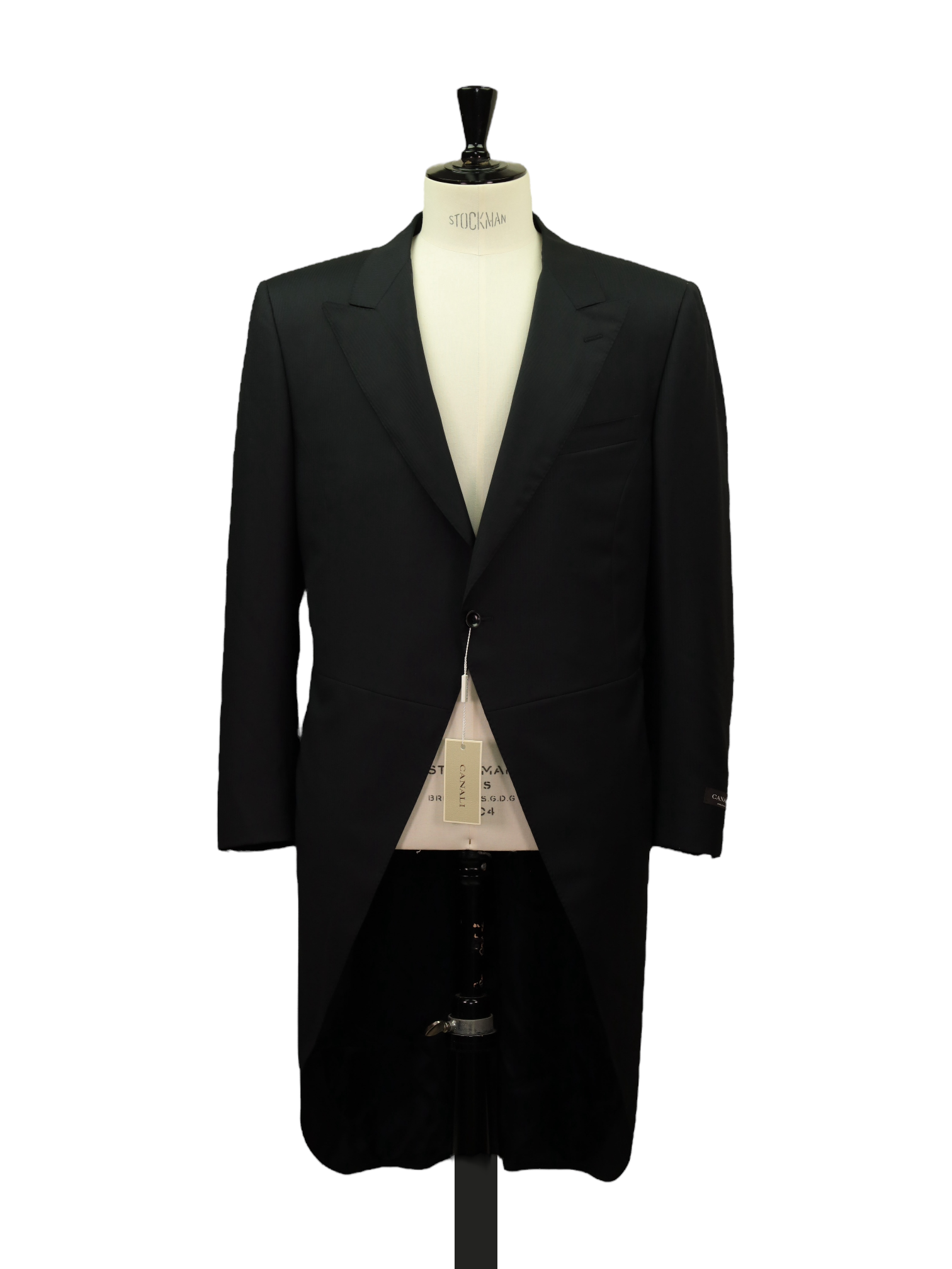 Canali Black & Grey Fine-Wool Traditional Micro-Herringbone Morning Suit