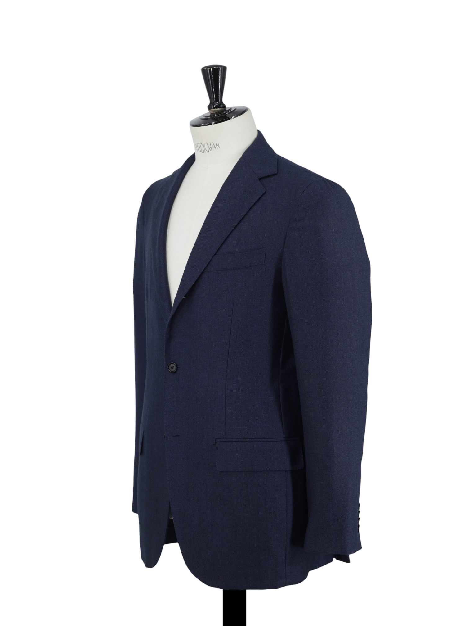 E. Formicola Dark Blue Worsted-Wool Birdseye Suit