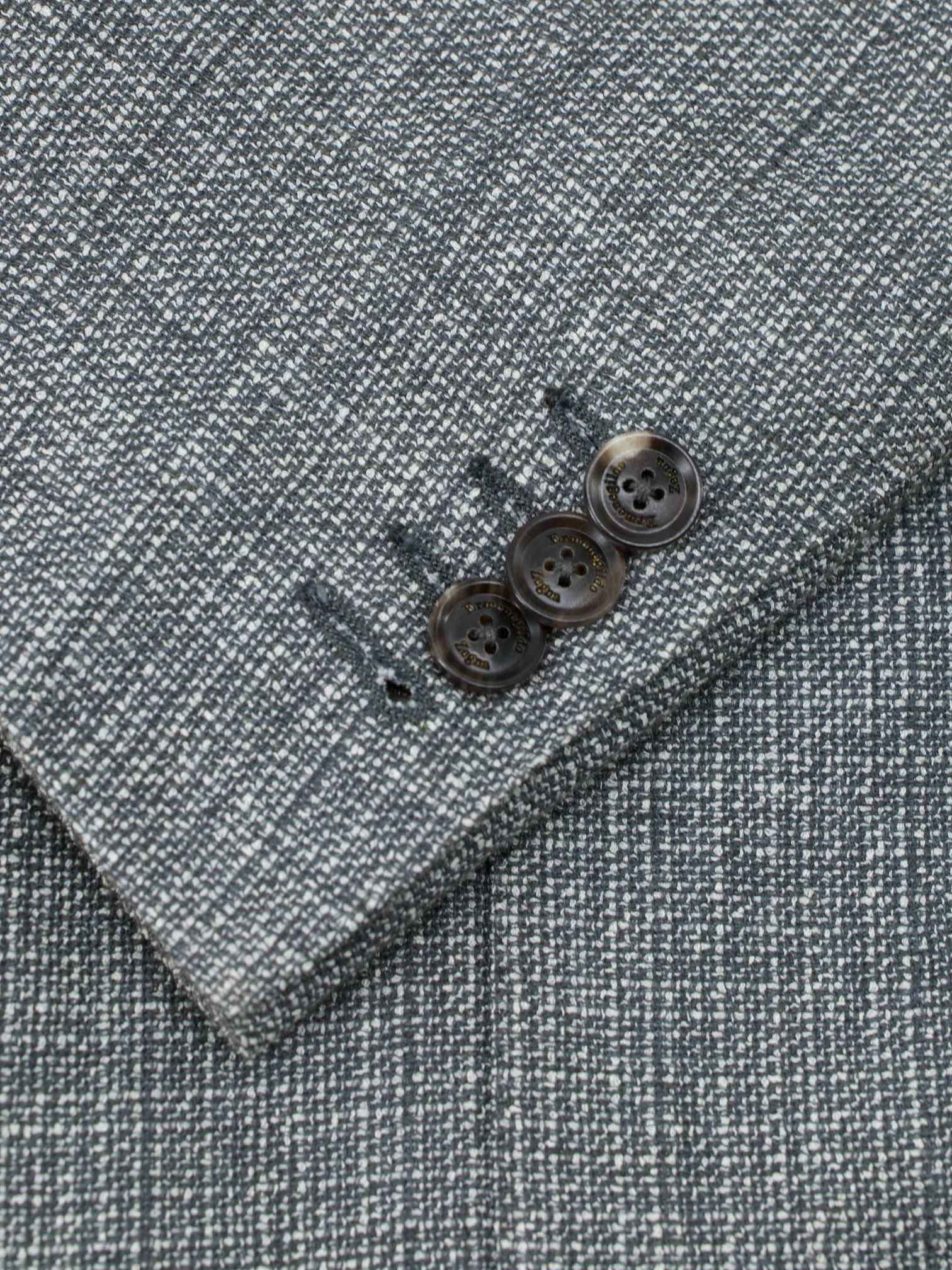 Ermenegildo Zegna Grey Linen, Silk & Stretch Micro-Pattern Jacket