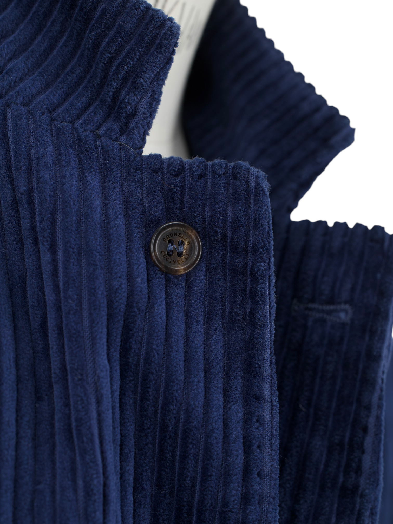 Brunello Cucinelli Dark Blue Pure-Cotton Vulcano-Corduroy Jacket