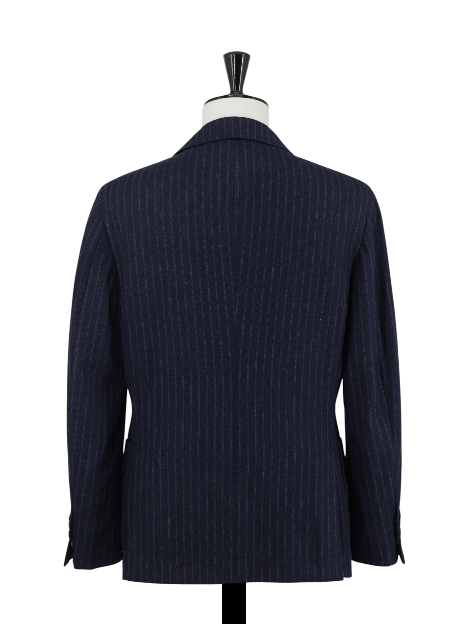 Brunello Cucinelli Navy & Light Brown Wool, Mohair & Cashmere Pinstripe Jacket