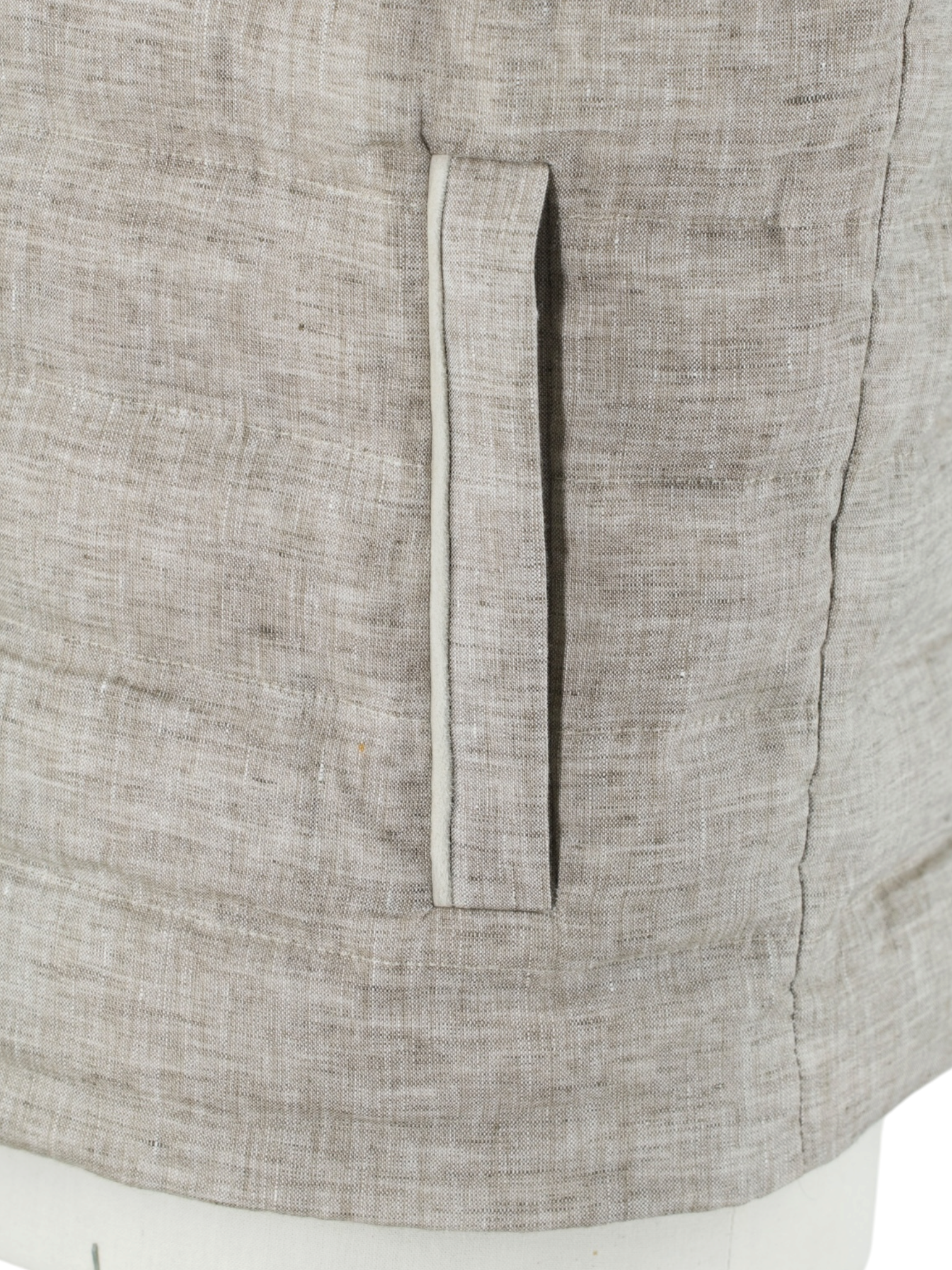 Cesare Attolini Greige Linen Padded Summer Bodywarmer Vest