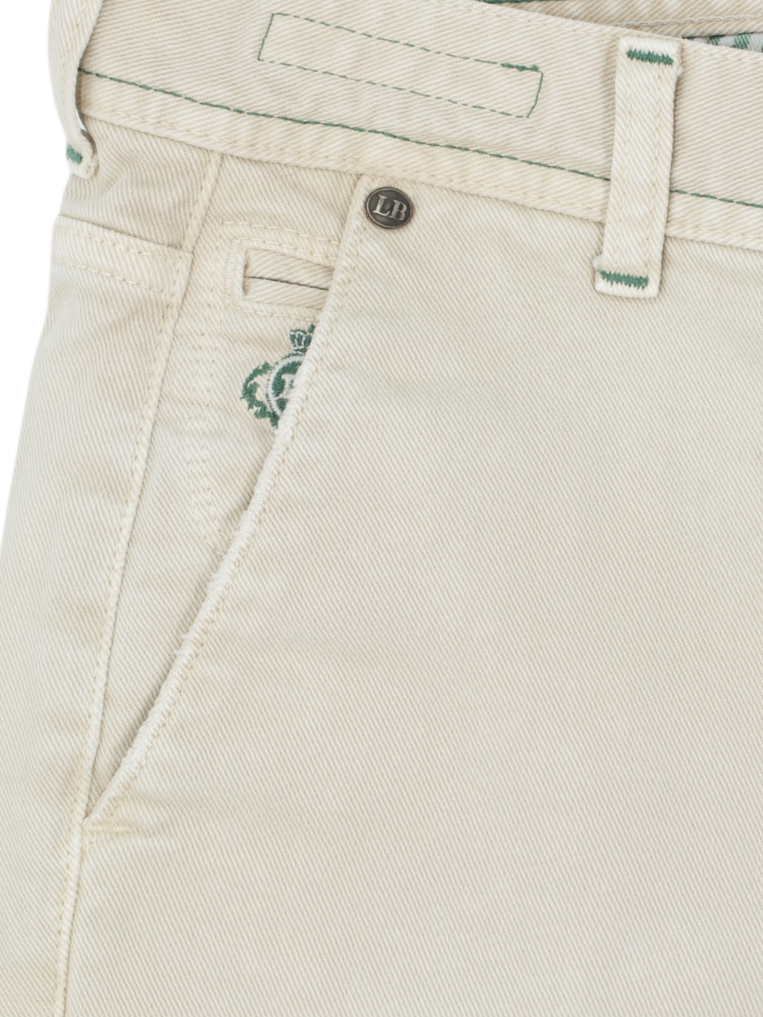 Luigi Borrelli Ecru Rough Cotton-Stretch Twill 5-Pocket Jeans
