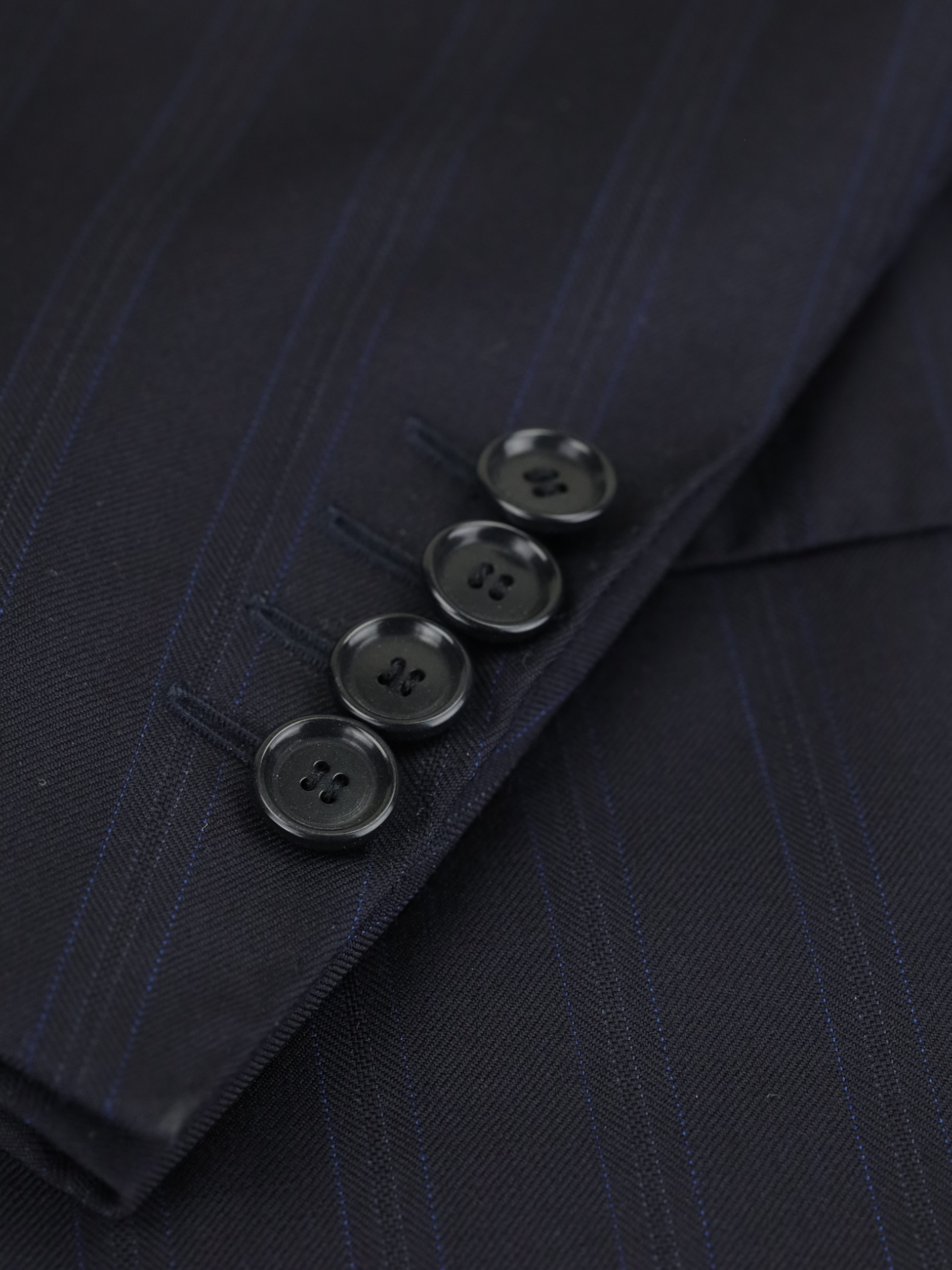 Cesare Attolini Navy & Light Blue Super 150’s Pinstripe Suit