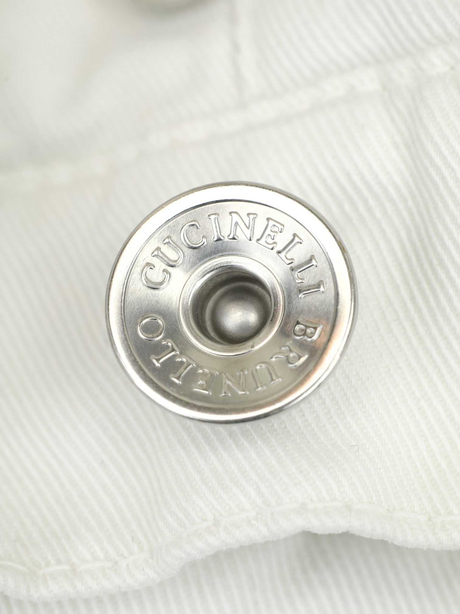 Brunello Cucinelli White Cotton Twill 5-Pocket Chino
