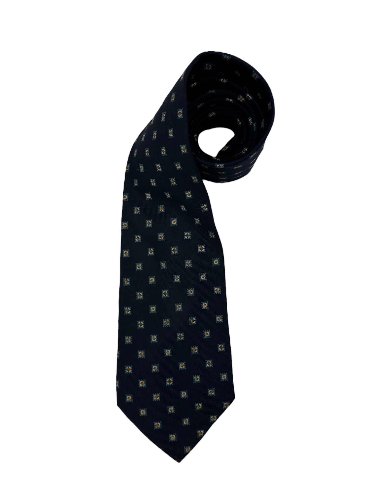 E.Marinella Blue Geometric Tie