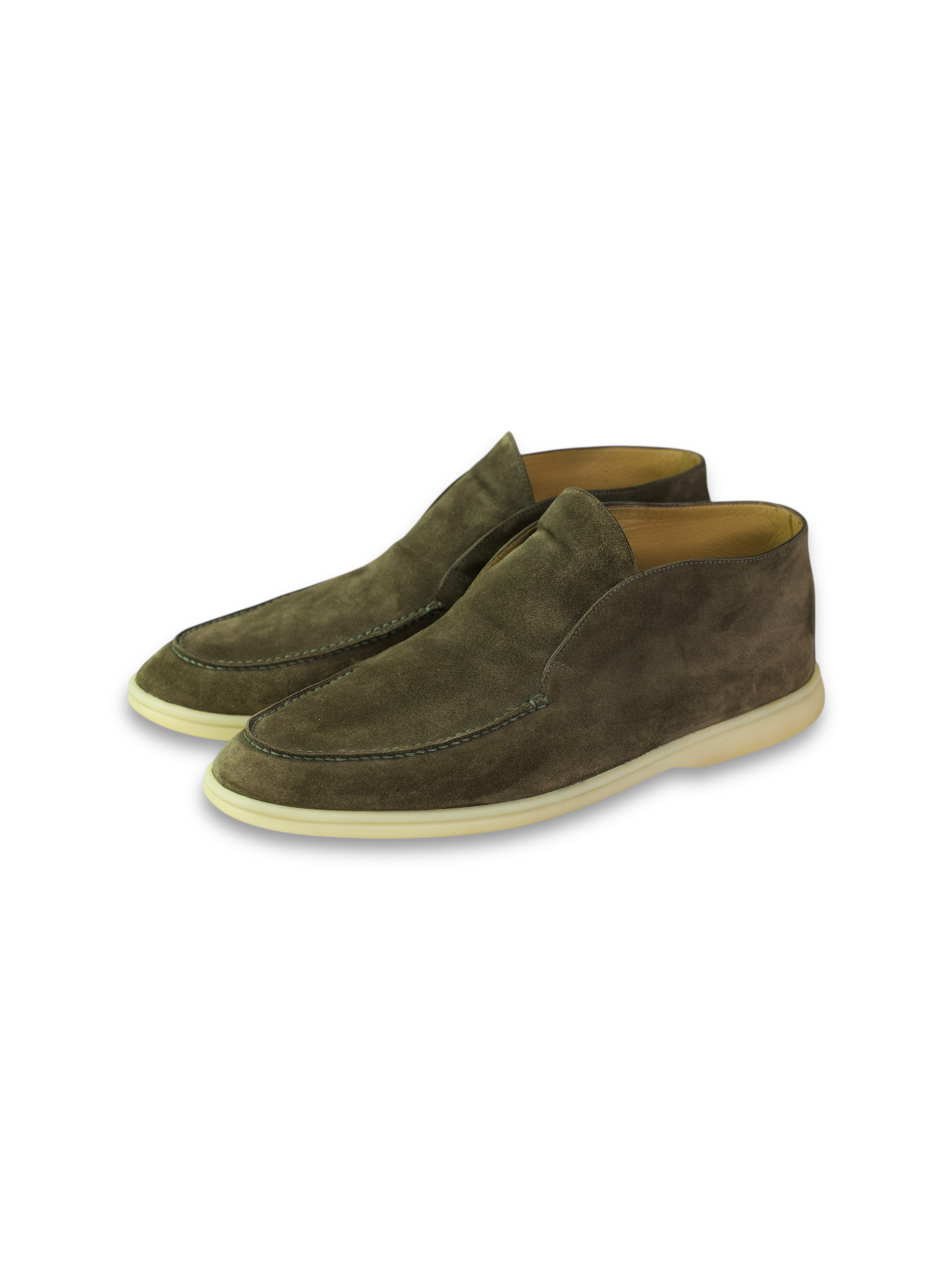 Loro Piana Warm Grey Suede Open Walk Ankle Boots